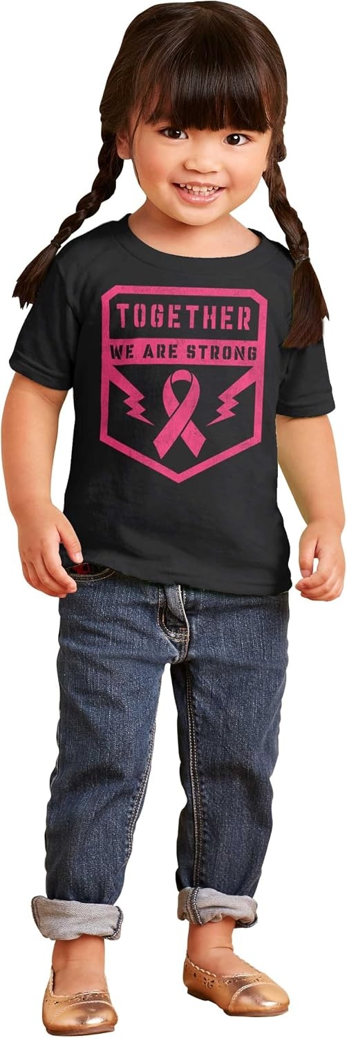 image:imageBreast Cancer Together We are Strong Toddler Baby Girl T ShirtBlack