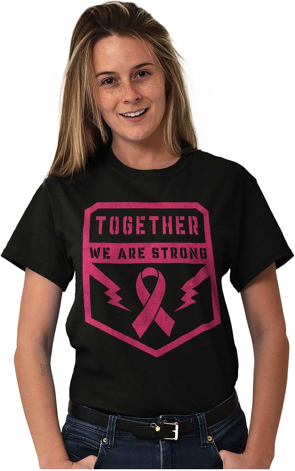 image:imageBreast Cancer Together We are Strong Womens Graphic T Shirt TeesBlack