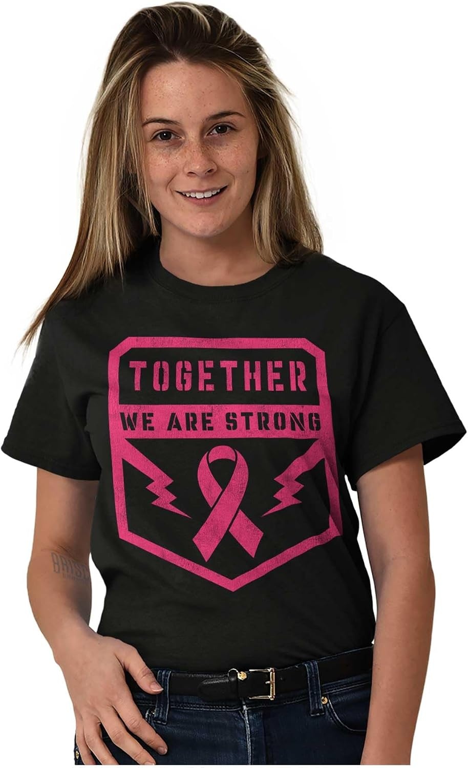 image:imageBreast Cancer Together We are Strong Womens Graphic T Shirt TeesBlack