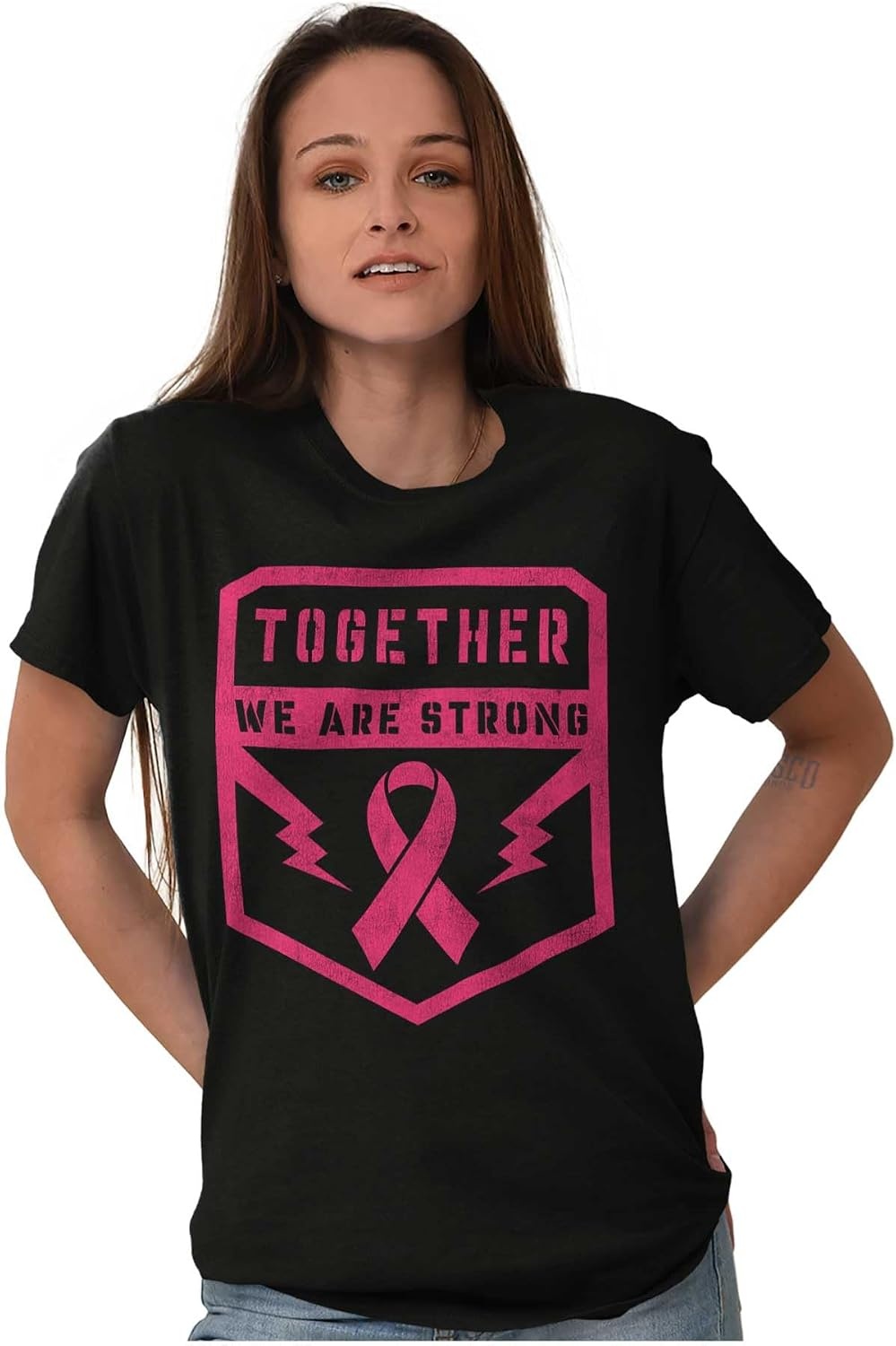 image:imageBreast Cancer Together We are Strong Womens Graphic T Shirt TeesBlack