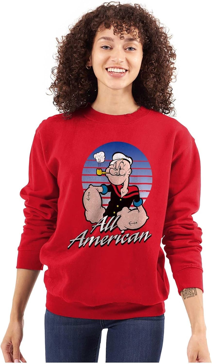 image:imageBrisco Brands All American Popeye The Sailor Man Sweatshirt for Men or WomenRed