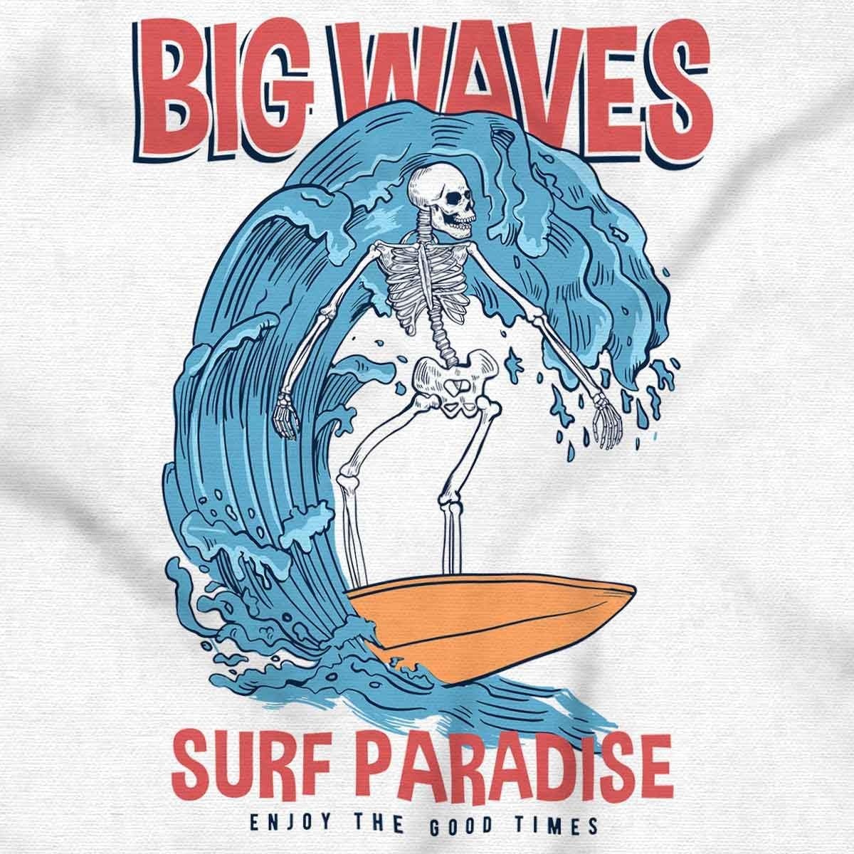 image:imageBrisco Brands Big Waves Surf Paradise Skeleton Baby Romper Boys or GirlsWhite