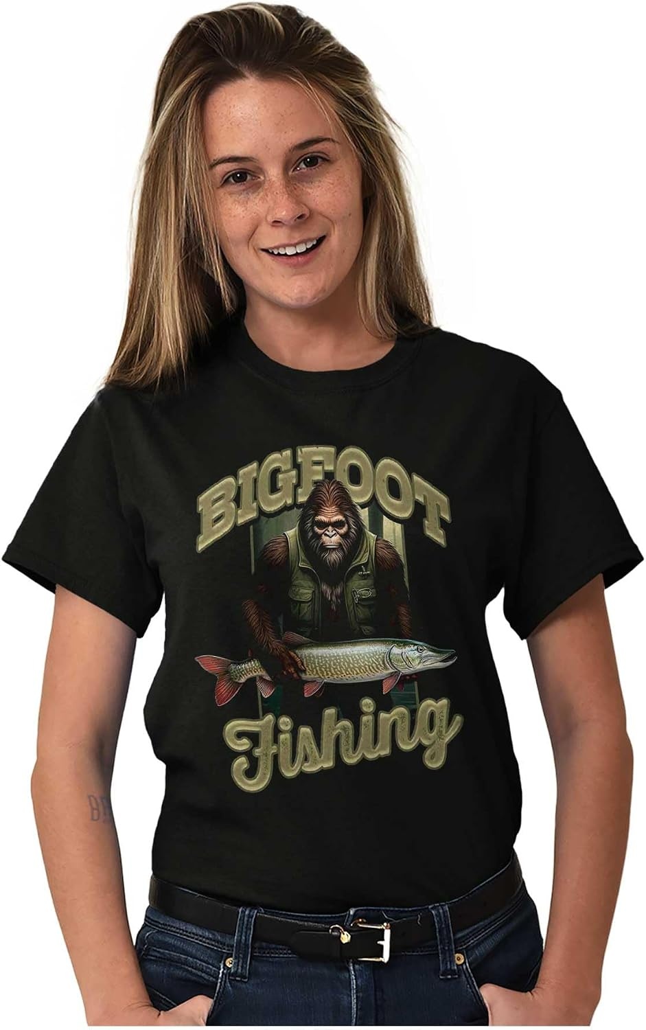 image:imageBrisco Brands Bigfoot Fishing Outdoor Adventure Mens Graphic T Shirt TeesBlack