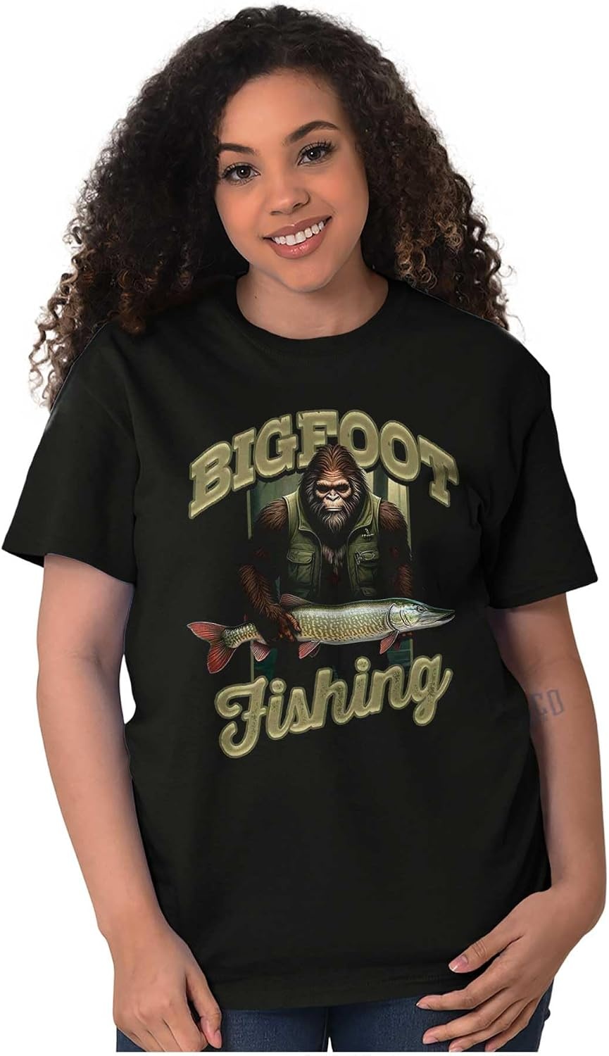 image:imageBrisco Brands Bigfoot Fishing Outdoor Adventure Mens Graphic T Shirt TeesBlack