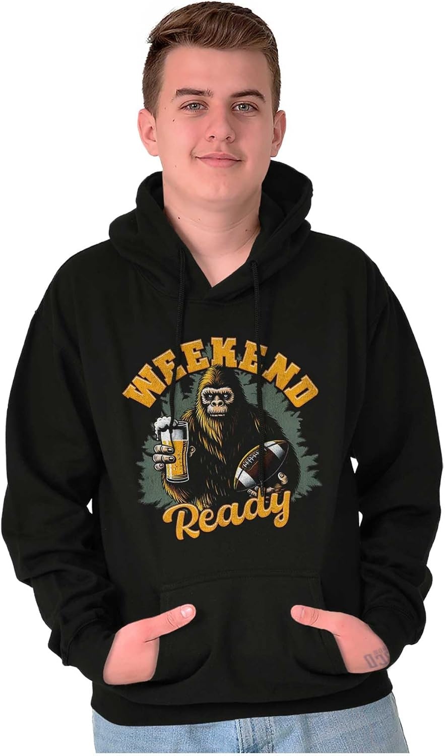 image:imageBrisco Brands Bigfoot Football Weekend Ready Hoodie Hooded Sweatshirt MenBlack