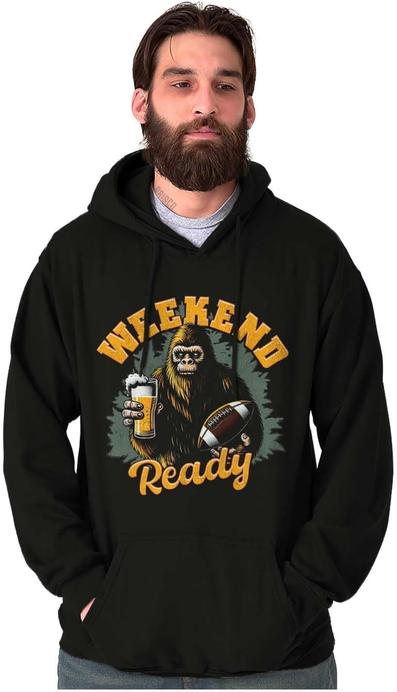 image:imageBrisco Brands Bigfoot Football Weekend Ready Hoodie Hooded Sweatshirt MenBlack