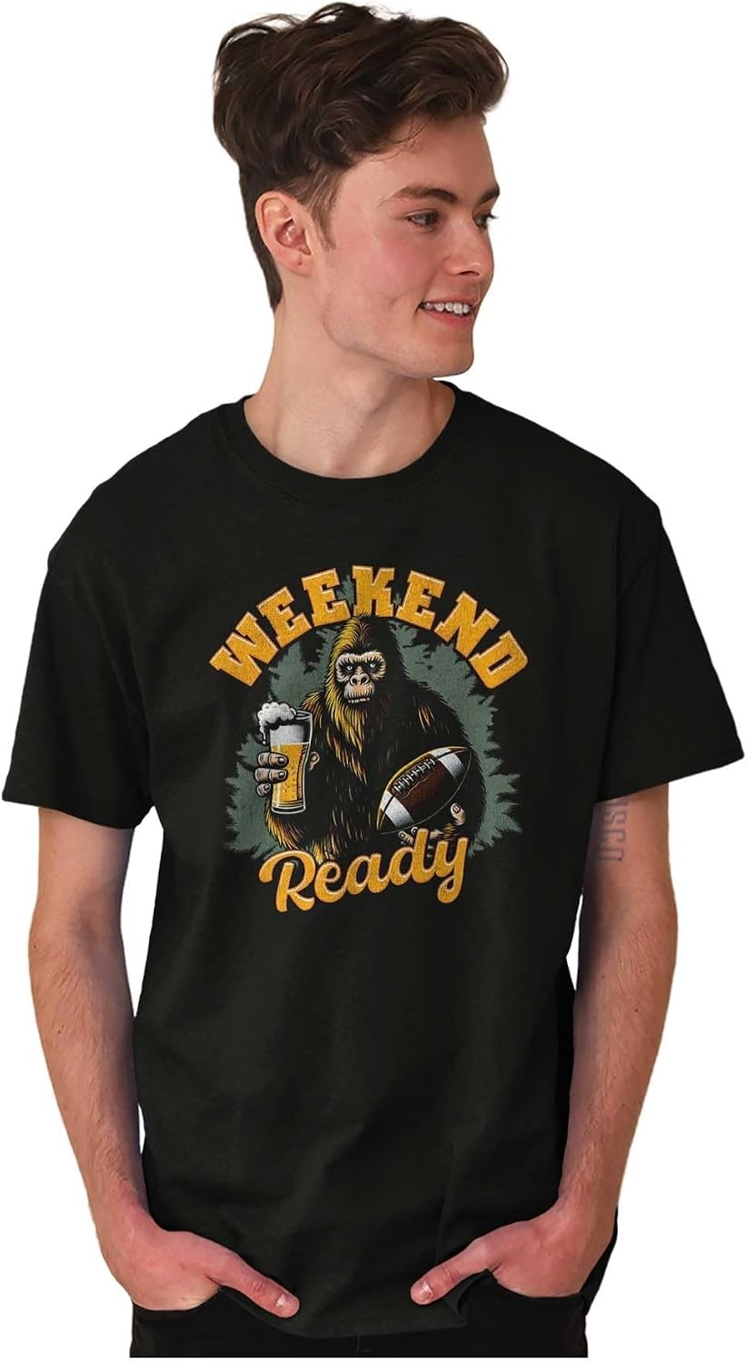 image:imageBrisco Brands Bigfoot Football Weekend Ready Mens Graphic T Shirt TeesBlack