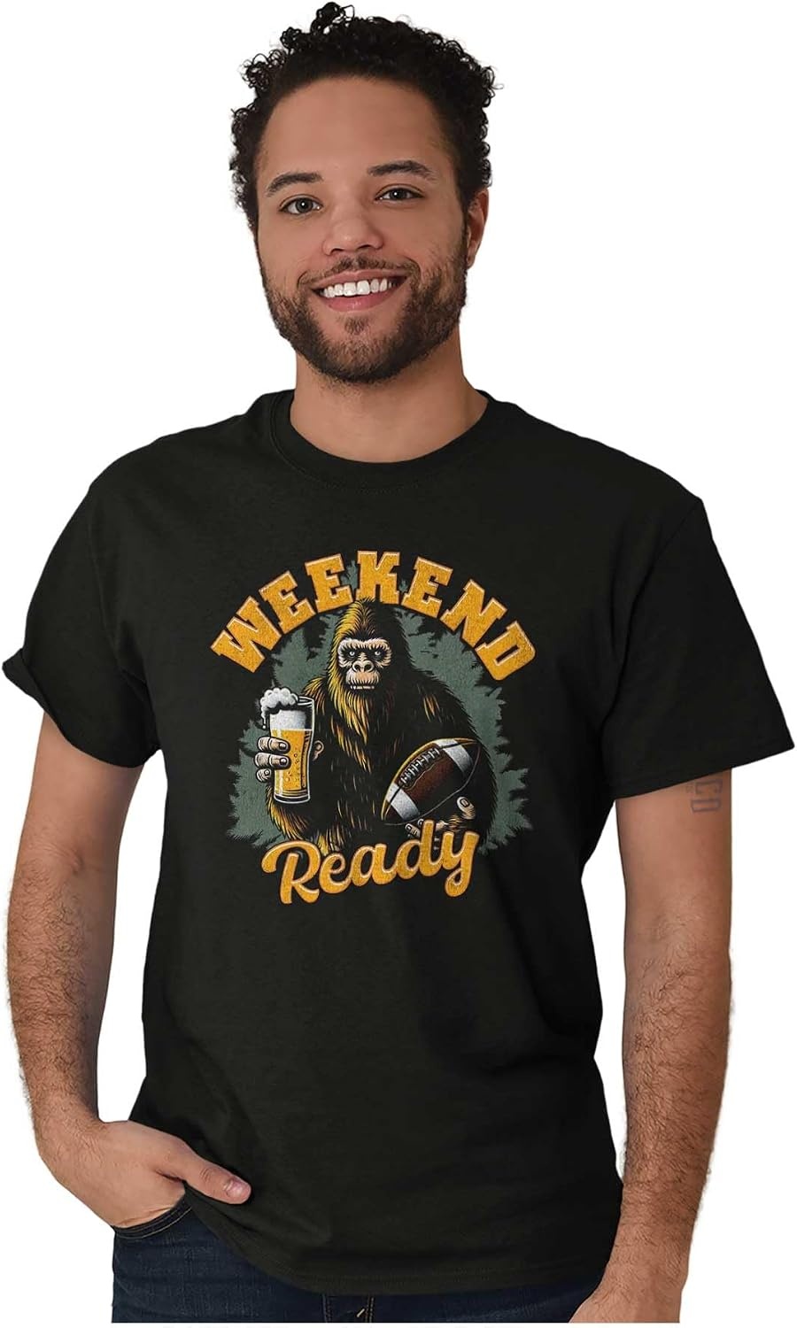 image:imageBrisco Brands Bigfoot Football Weekend Ready Mens Graphic T Shirt TeesBlack