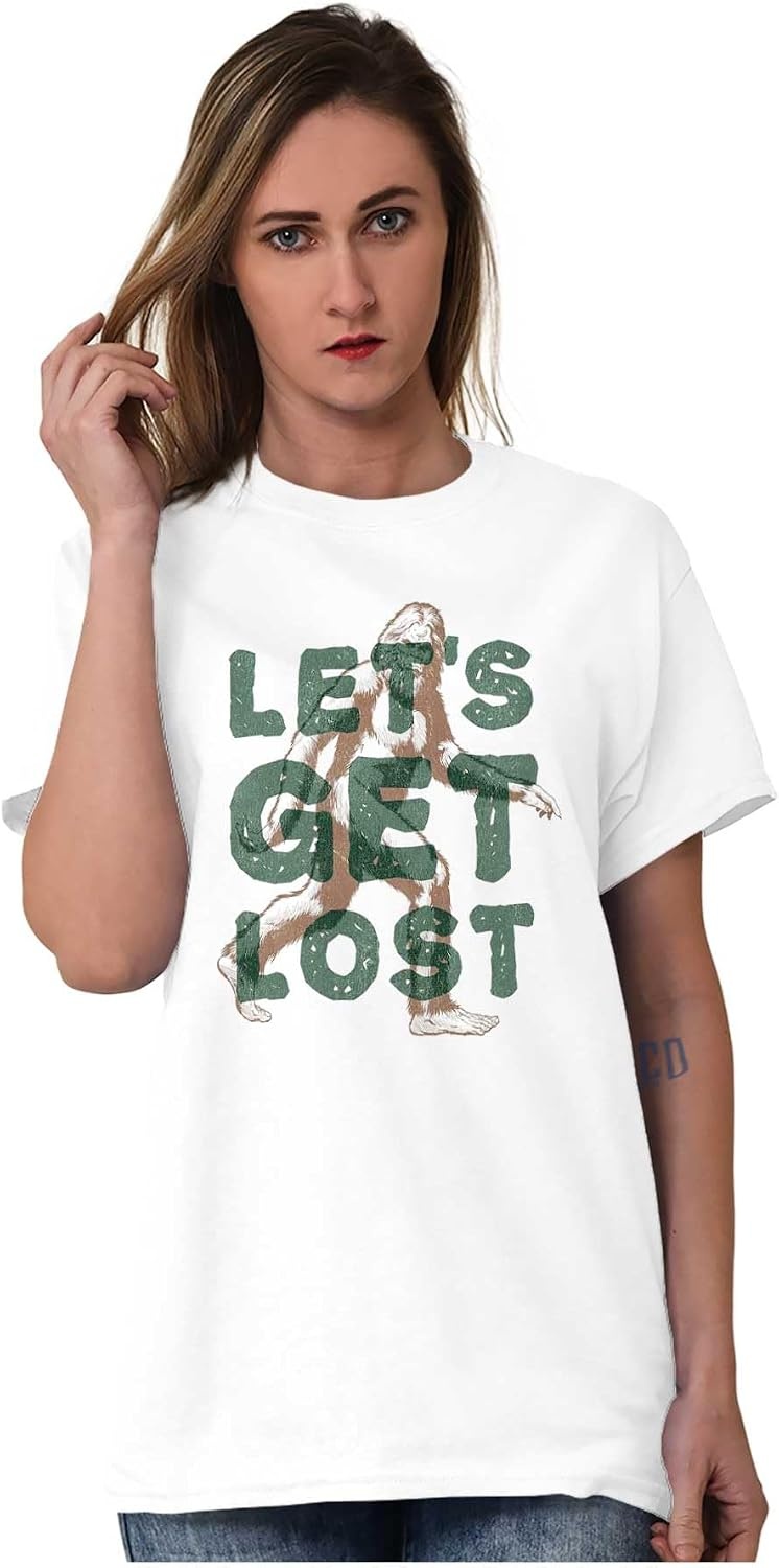 image:imageBrisco Brands Bigfoot Lets Get Lost Outdoors Graphic T Shirt Men or WomenWhite