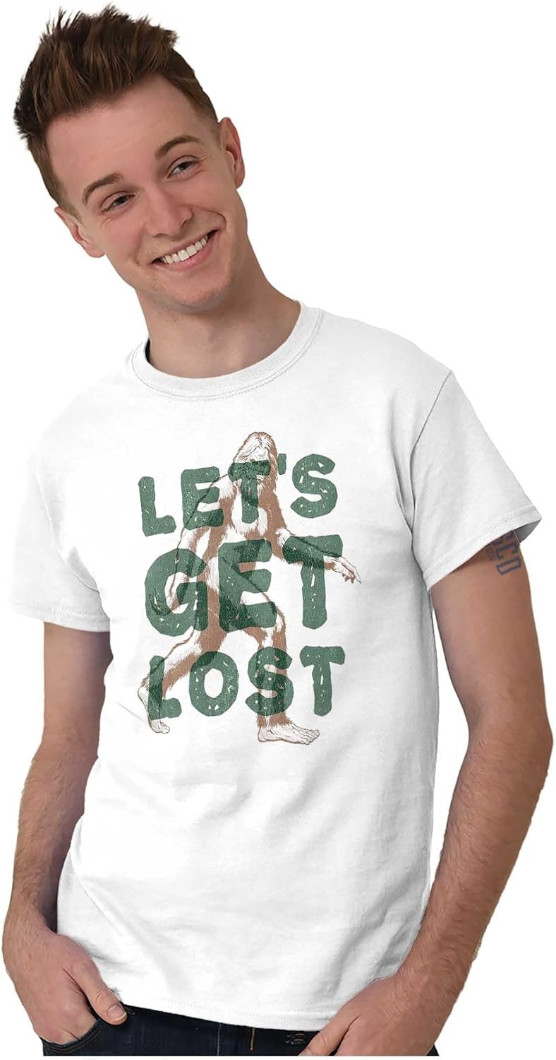 image:imageBrisco Brands Bigfoot Lets Get Lost Outdoors Graphic T Shirt Men or WomenWhite