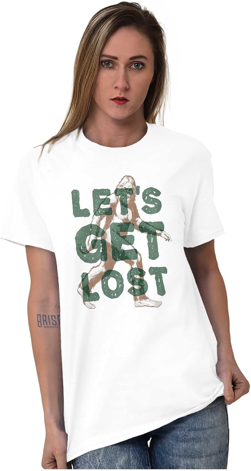 image:imageBrisco Brands Bigfoot Lets Get Lost Outdoors Graphic T Shirt Men or WomenWhite