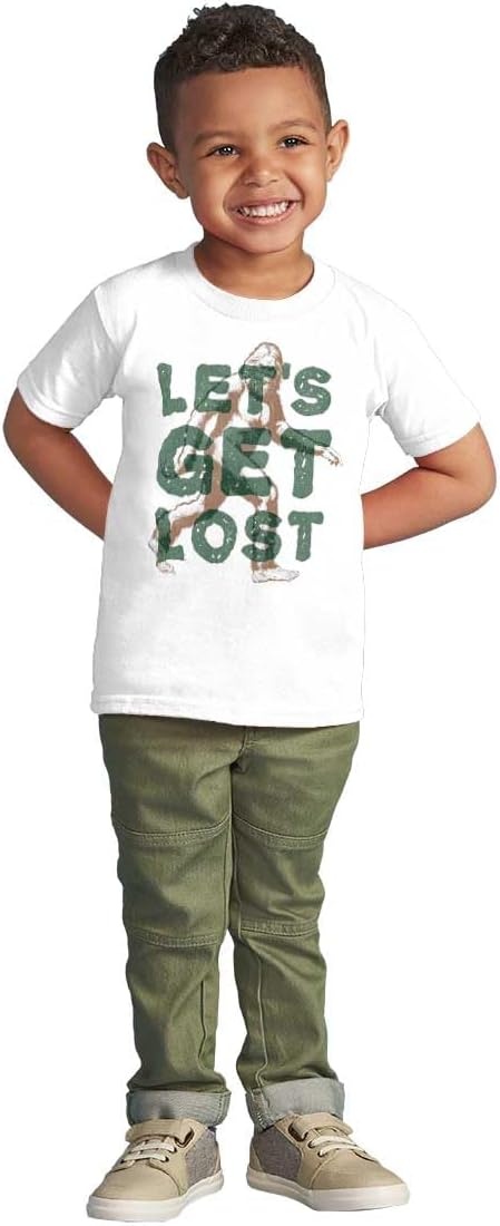 image:imageBrisco Brands Bigfoot Lets Get Lost Outdoors Toddler Baby Graphic T ShirtWhite