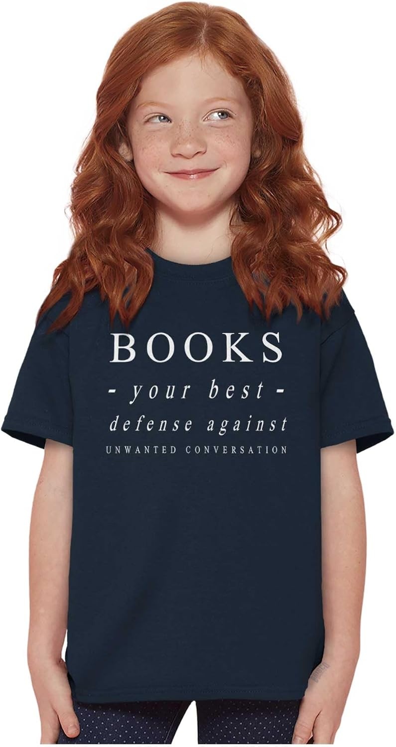 image:imageBrisco Brands Books Defense Against Conversation Crewneck T Shirts Boy Girl