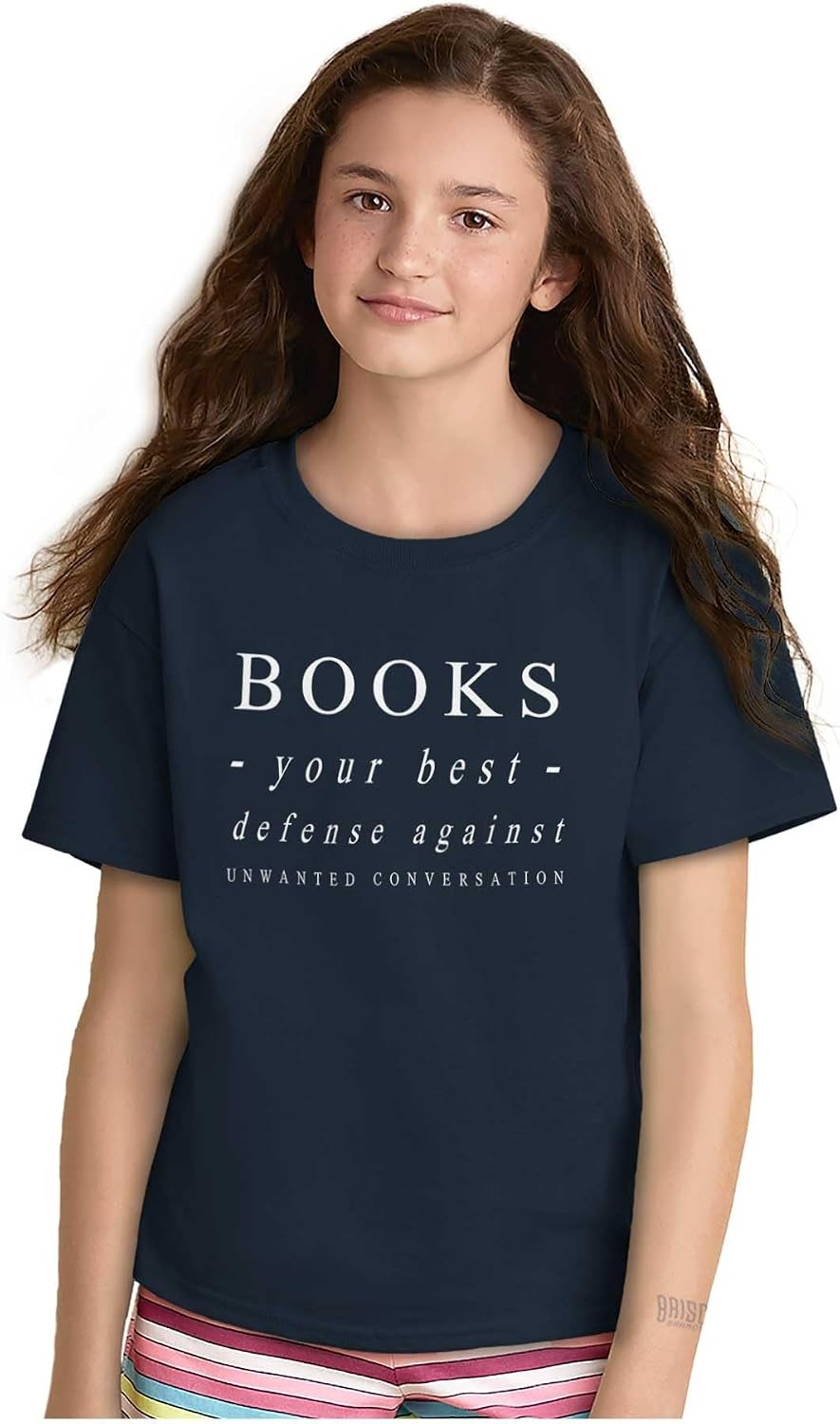 image:imageBrisco Brands Books Defense Against Conversation Crewneck T Shirts Boy Girl