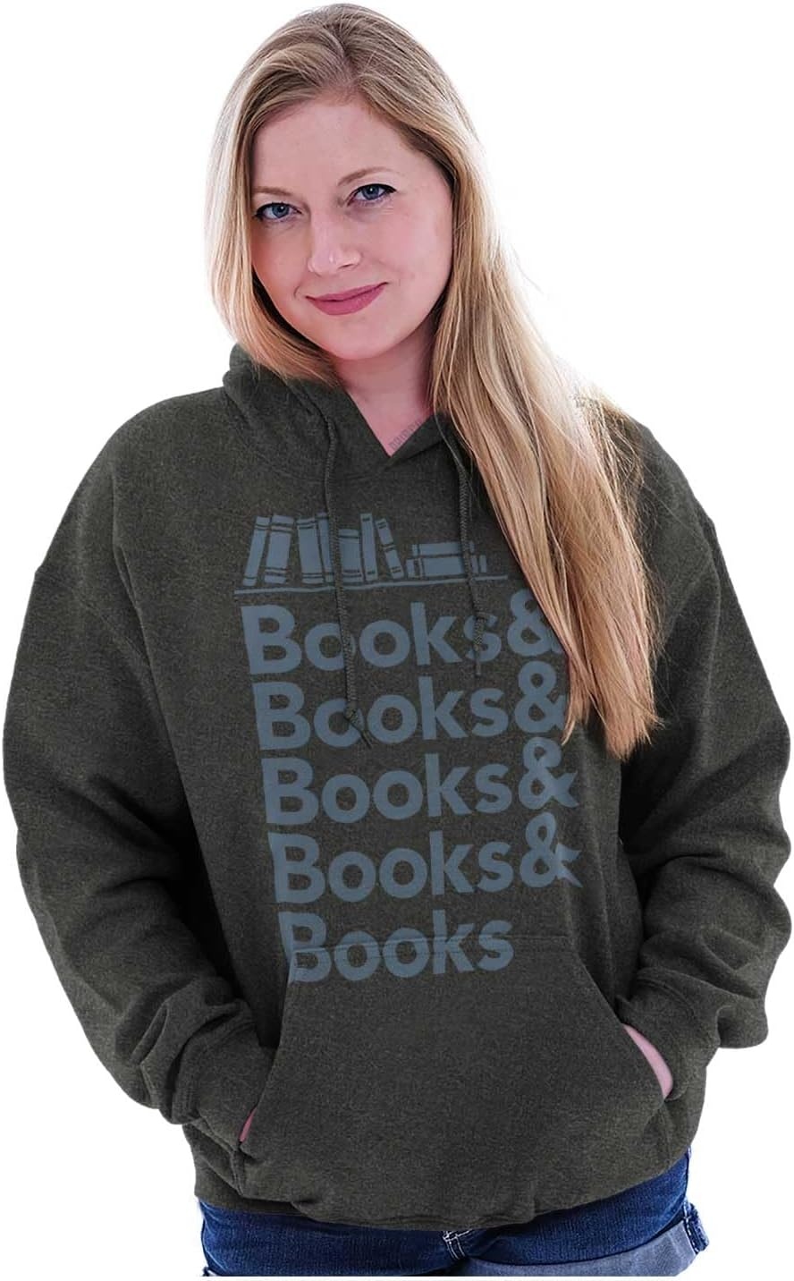 image:imageBrisco Brands Books Reading Lover Hoodie Sweatshirt Women MenBlack