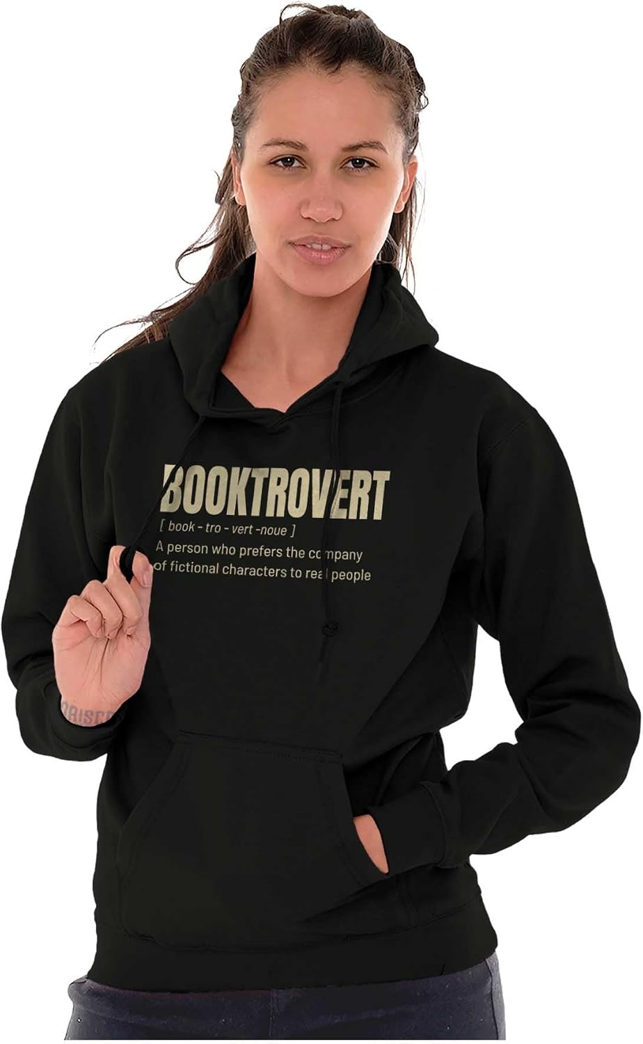 image:imageBrisco Brands Booktrovert Dictionary Definition Hoodie Sweatshirt Women MenBlack