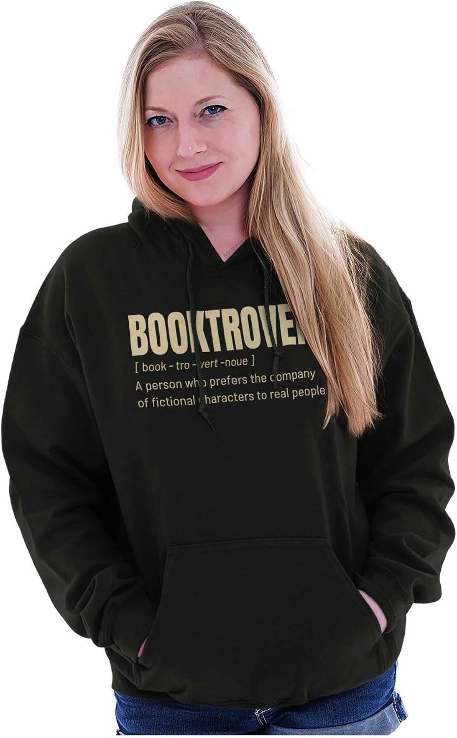 image:imageBrisco Brands Booktrovert Dictionary Definition Hoodie Sweatshirt Women MenBlack