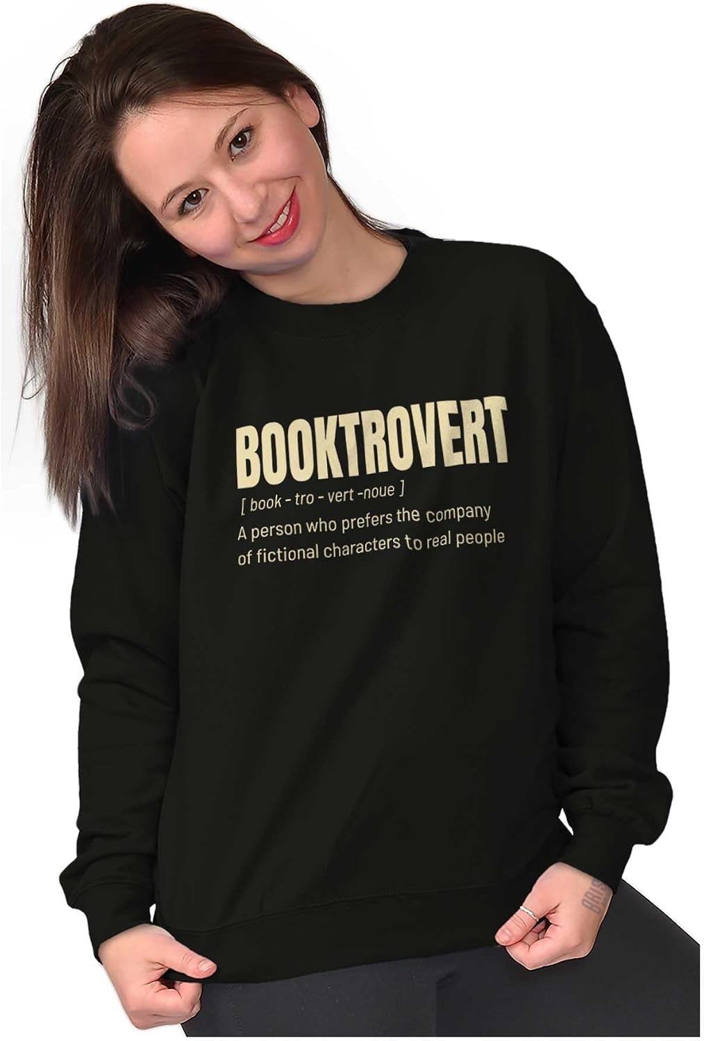 image:imageBrisco Brands Booktrovert Dictionary Definition Sweatshirt for Men or WomenBlack