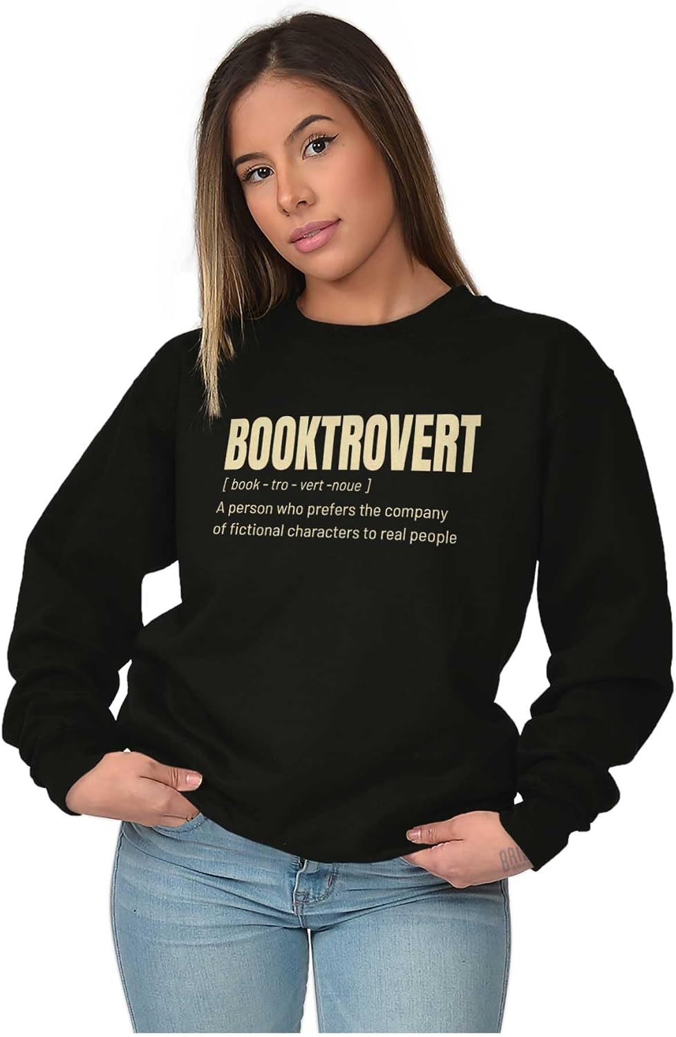 image:imageBrisco Brands Booktrovert Dictionary Definition Sweatshirt for Men or WomenBlack