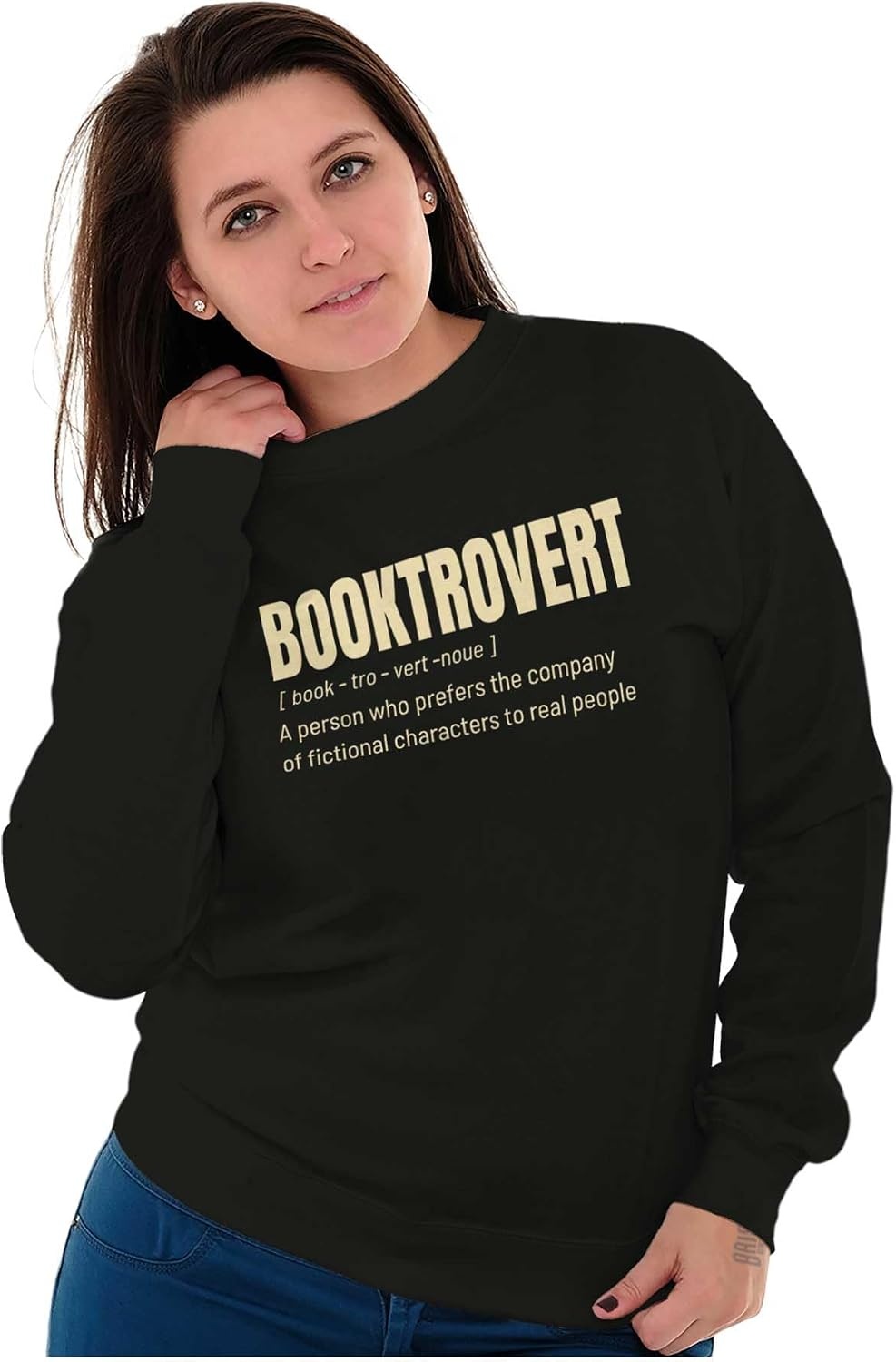 image:imageBrisco Brands Booktrovert Dictionary Definition Sweatshirt for Men or WomenBlack