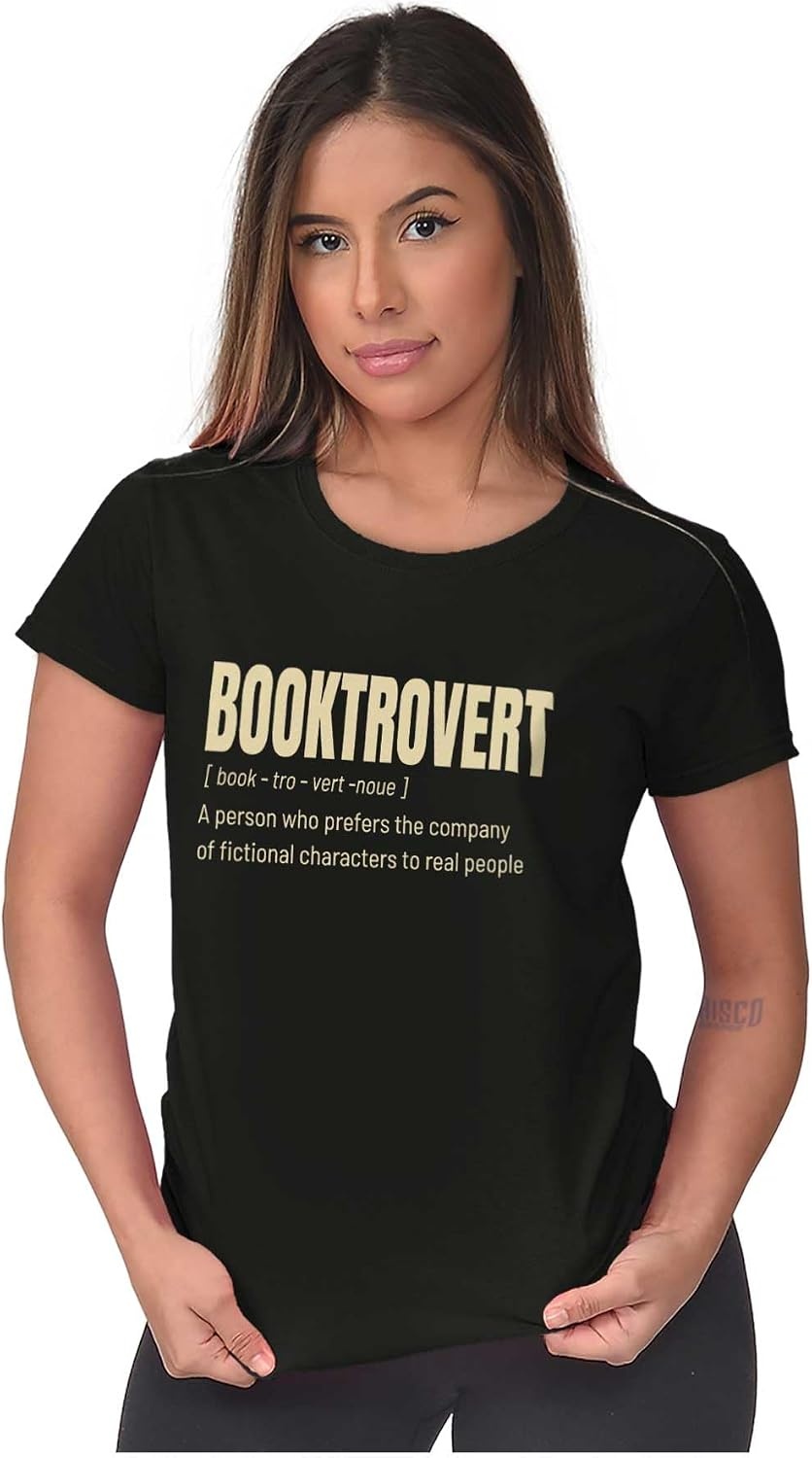 image:imageBrisco Brands Booktrovert Dictionary Definition Womens Slim Fit Graphic TeeBlack