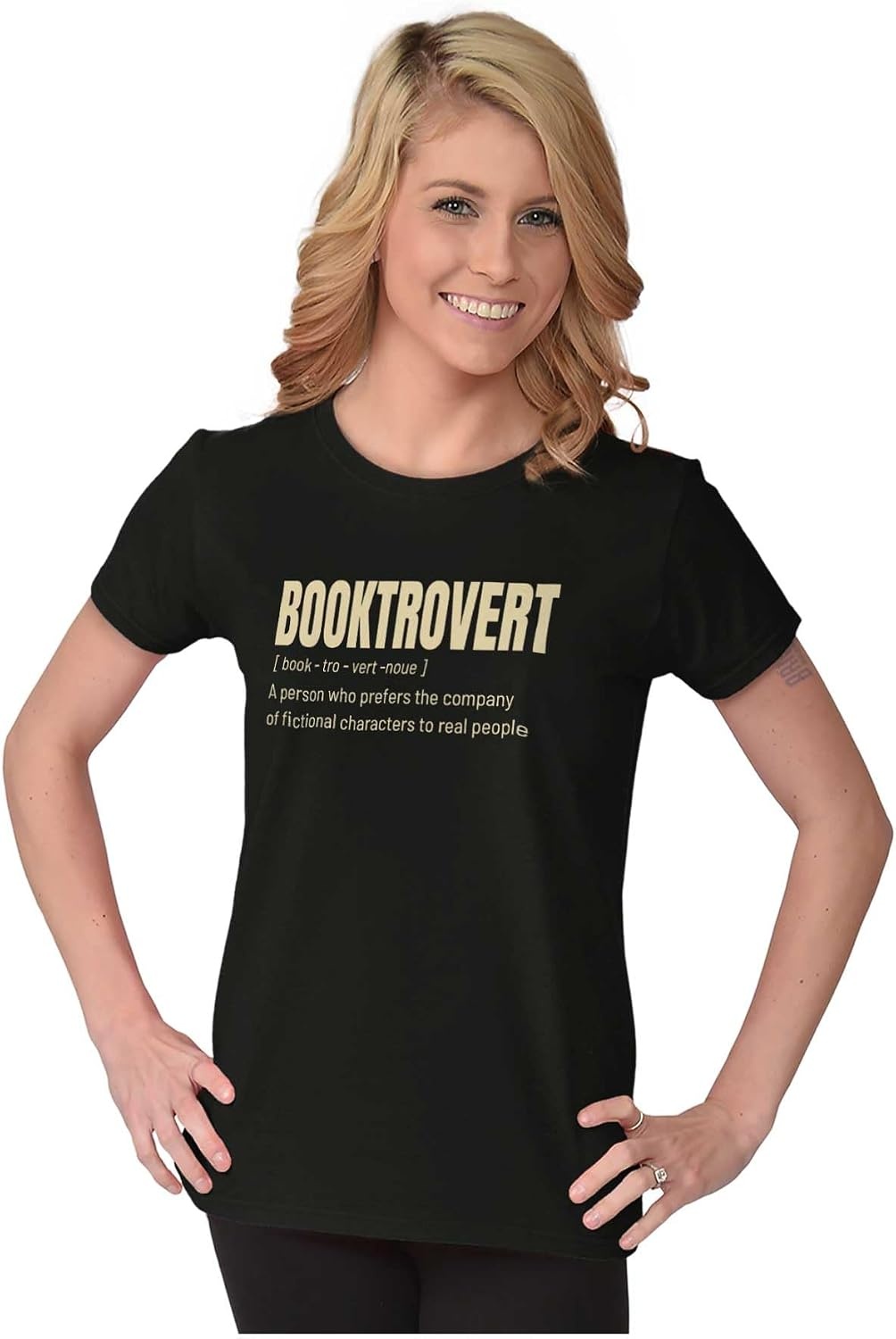 image:imageBrisco Brands Booktrovert Dictionary Definition Womens Slim Fit Graphic TeeBlack