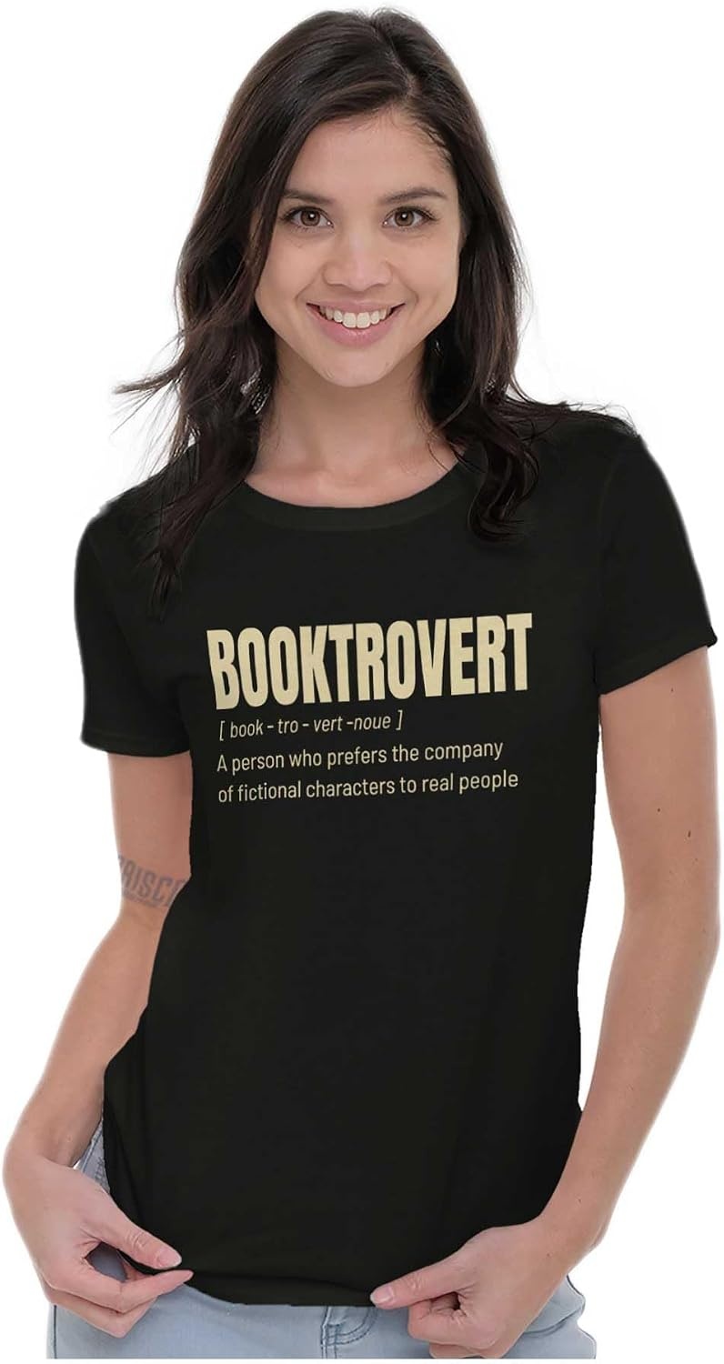 image:imageBrisco Brands Booktrovert Dictionary Definition Womens Slim Fit Graphic TeeBlack