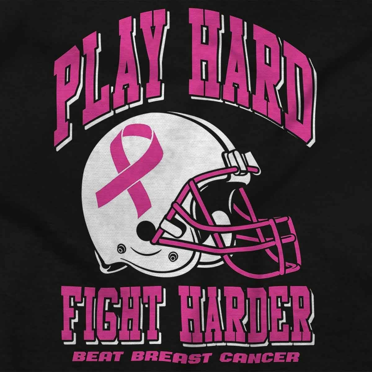 image:imageBrisco Brands Breast Cancer Football Fight Hard Baby Bodysuit Jumper GirlsBlack