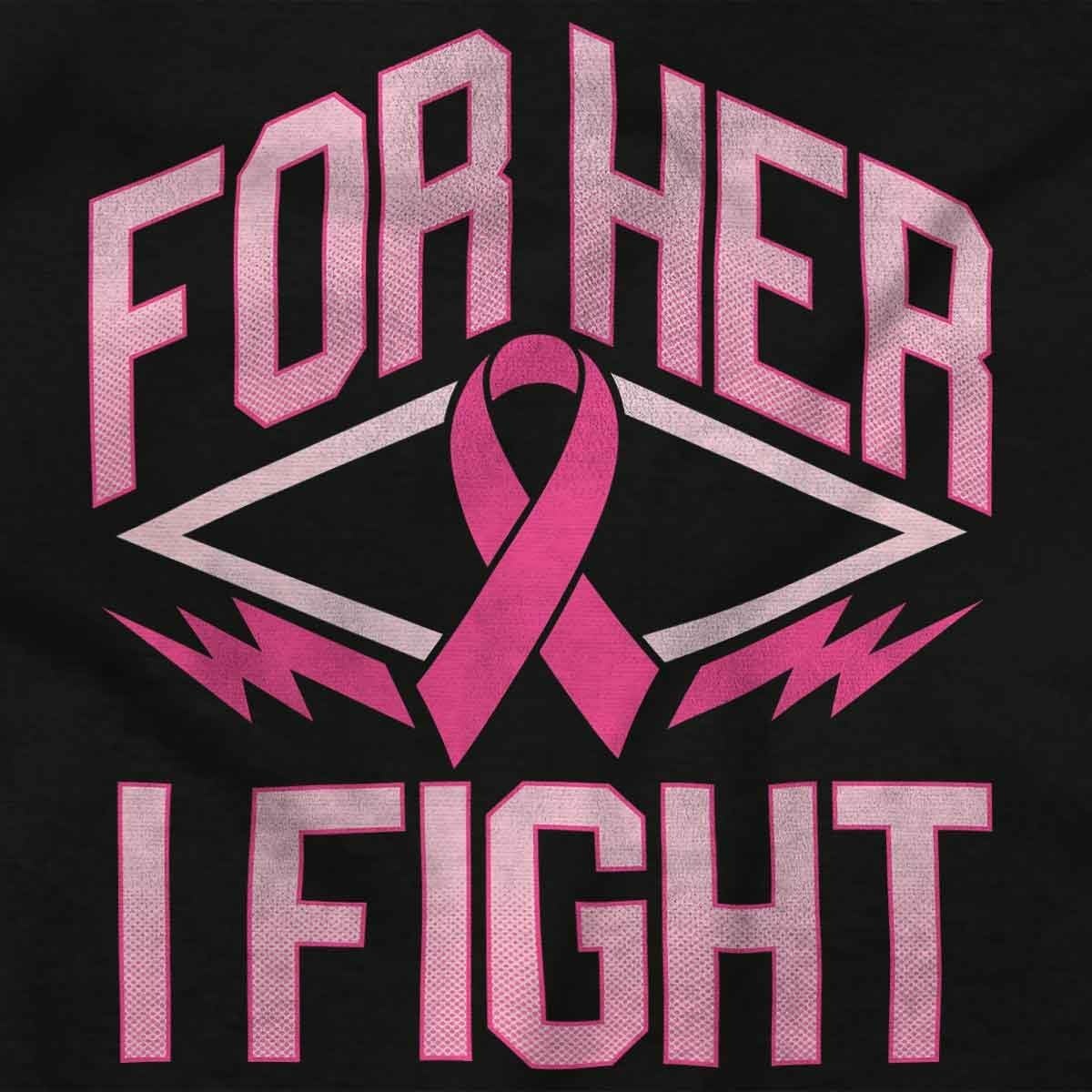 image:imageBrisco Brands Breast Cancer Pink For Her I Fight Baby Bodysuit Jumper GirlsBlack