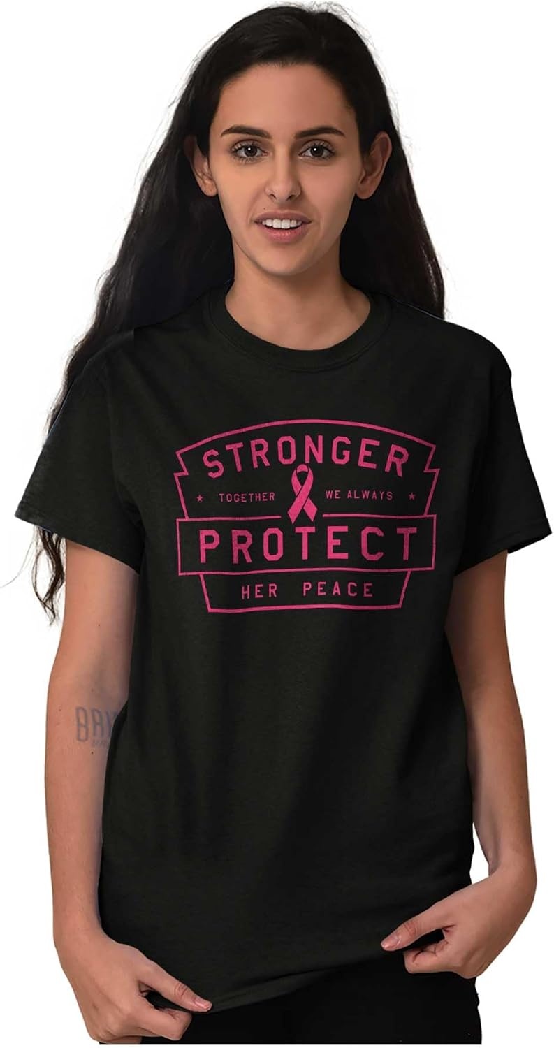 image:imageBrisco Brands Breast Cancer Protect Her Peace Womens Graphic T Shirt TeesBlack