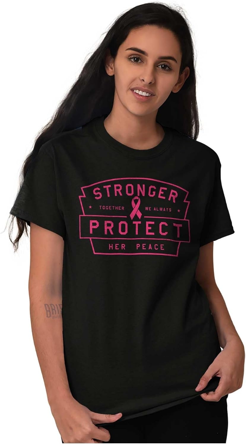 image:imageBrisco Brands Breast Cancer Protect Her Peace Womens Graphic T Shirt TeesBlack