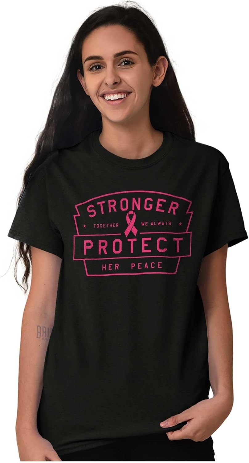 image:imageBrisco Brands Breast Cancer Protect Her Peace Womens Graphic T Shirt TeesBlack