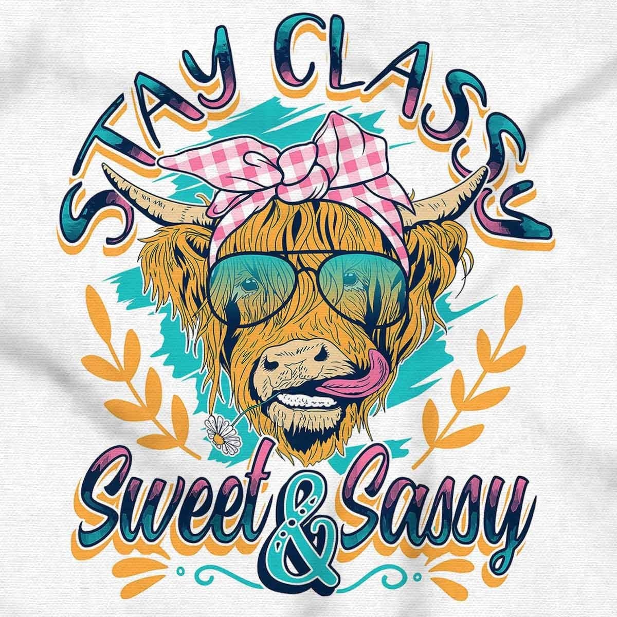 image:imageBrisco Brands Cute Stay Classy Sweet and Sassy Hoodie Sweatshirt WomenWhite