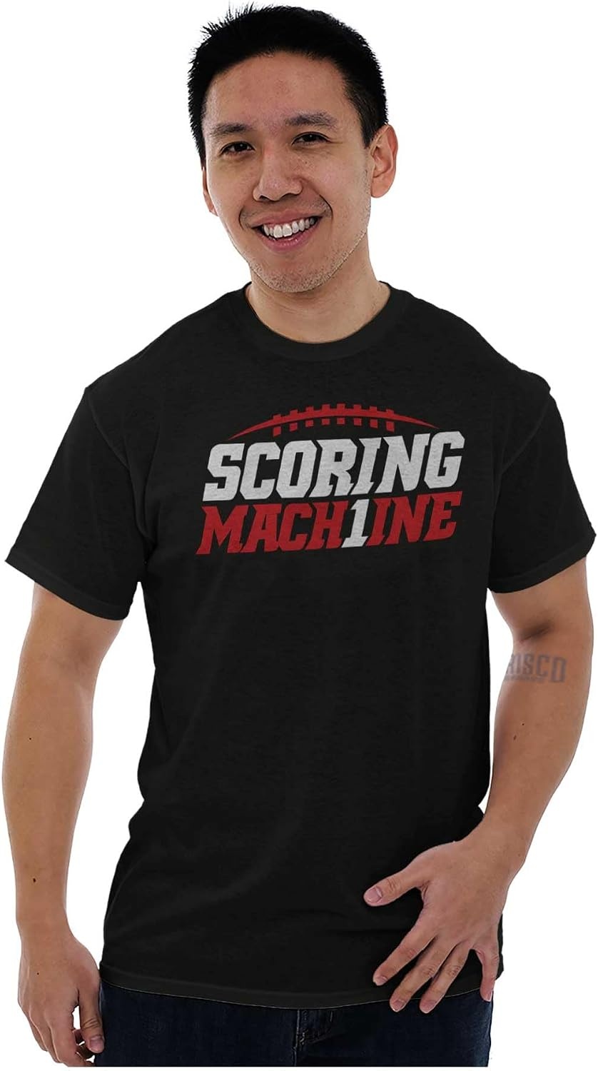 image:imageBrisco Brands Football Num 1 Scoring Machine Graphic T Shirt Men or WomenBlack