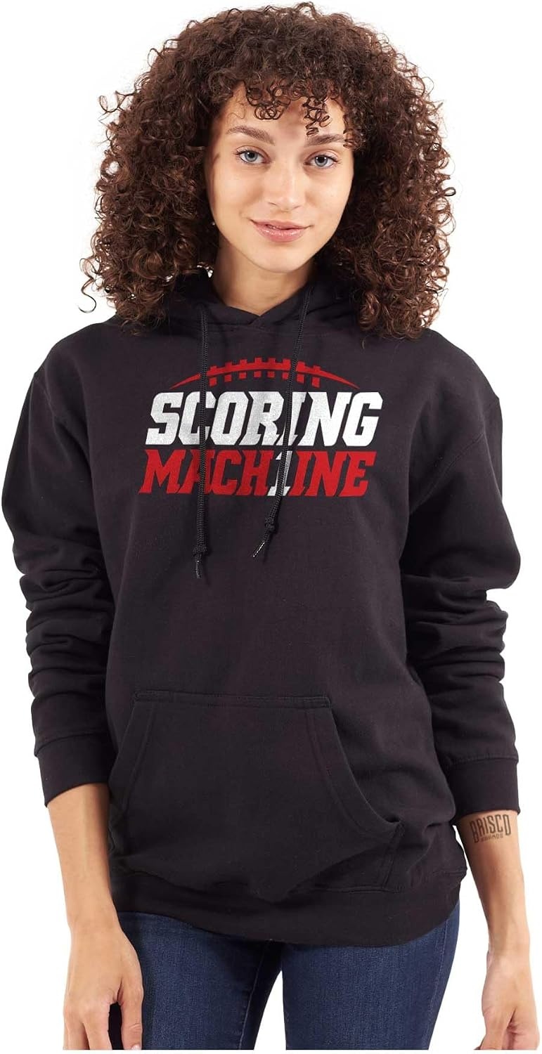 image:imageBrisco Brands Football Num 1 Scoring Machine Hoodie Sweatshirt Women MenBlack