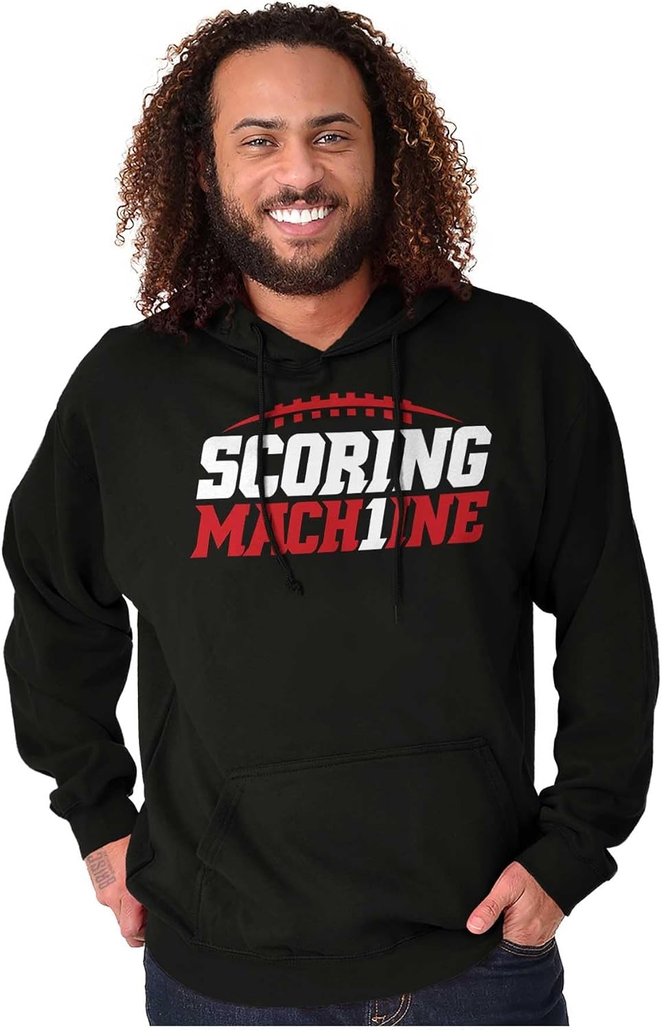 image:imageBrisco Brands Football Num 1 Scoring Machine Hoodie Sweatshirt Women MenBlack