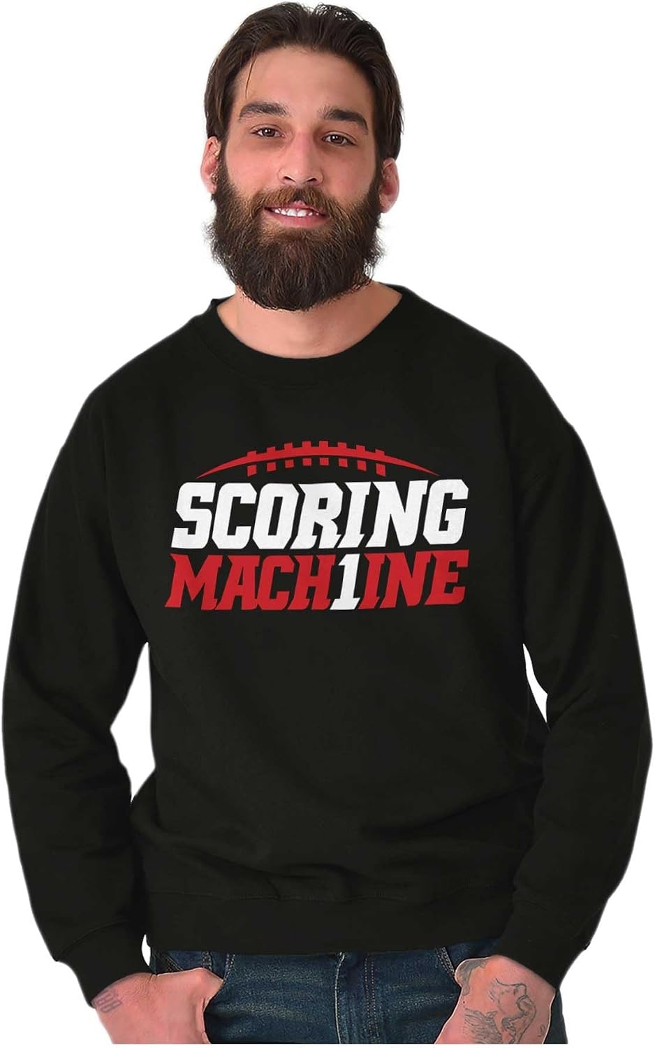 image:imageBrisco Brands Football Num 1 Scoring Machine Sweatshirt for Men or WomenBlack