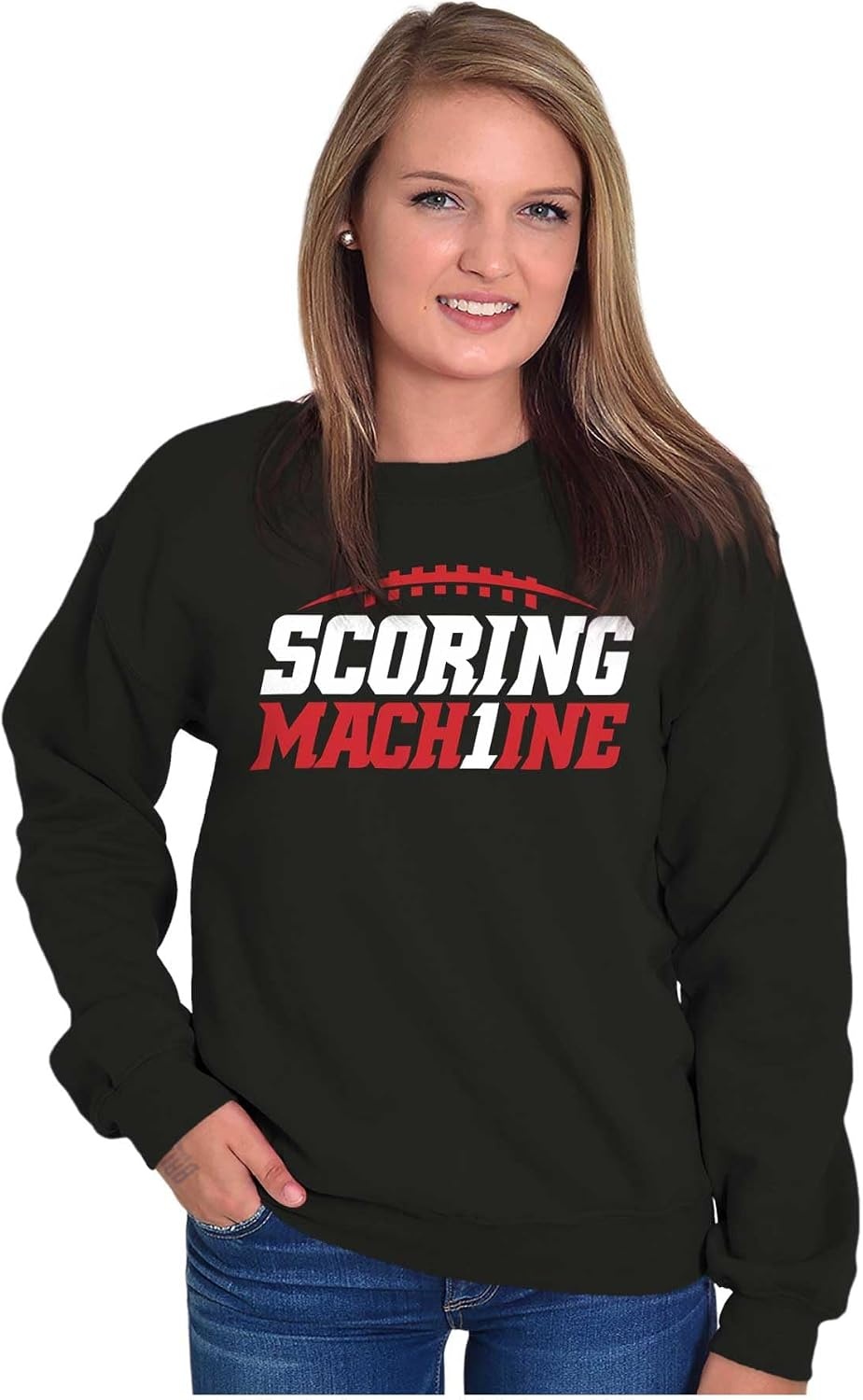 image:imageBrisco Brands Football Num 1 Scoring Machine Sweatshirt for Men or WomenBlack