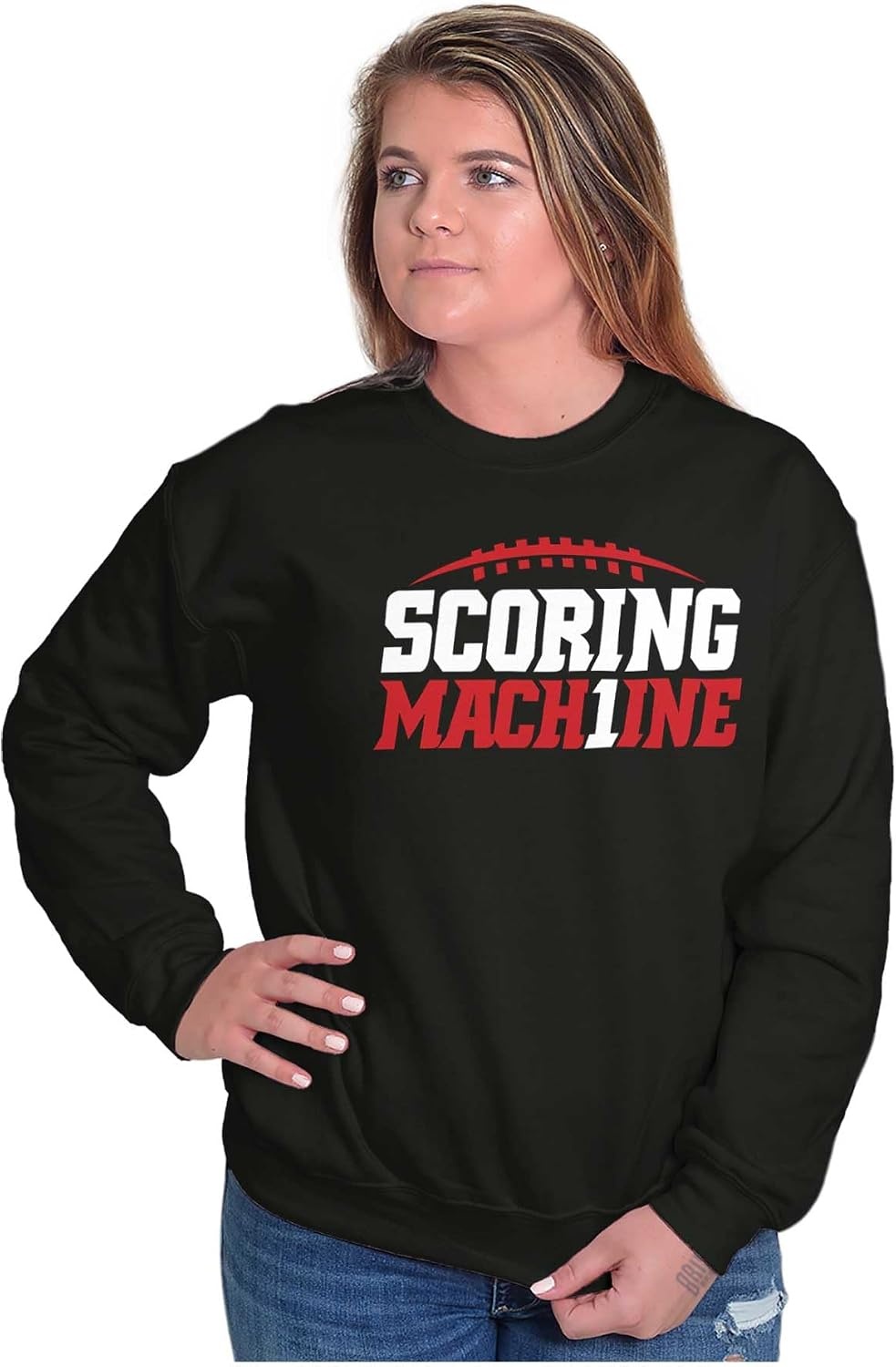 image:imageBrisco Brands Football Num 1 Scoring Machine Sweatshirt for Men or WomenBlack