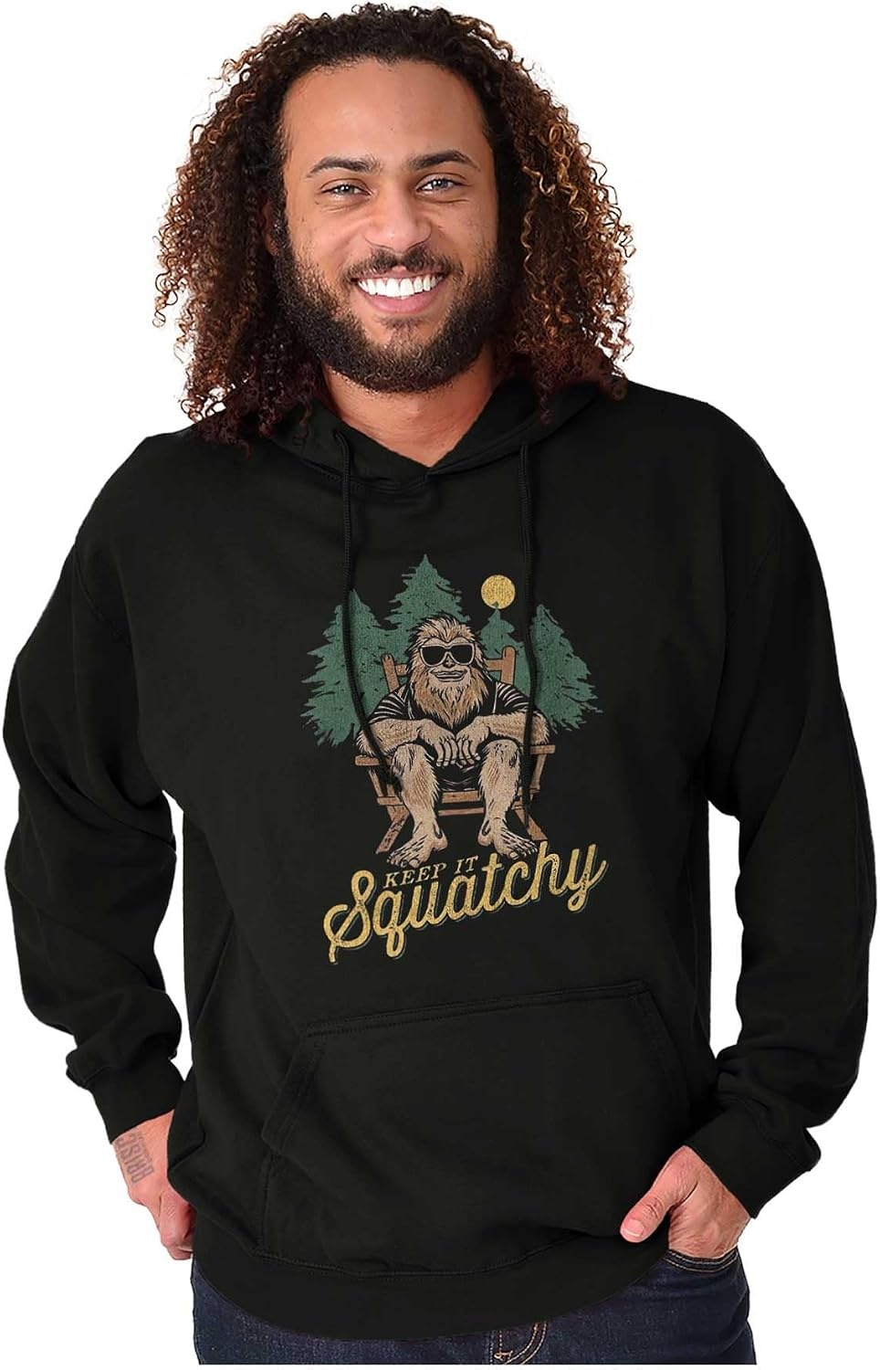 image:imageBrisco Brands Funny Bigfoot Keep It Squatchy Hoodie Sweatshirt Women MenBlack