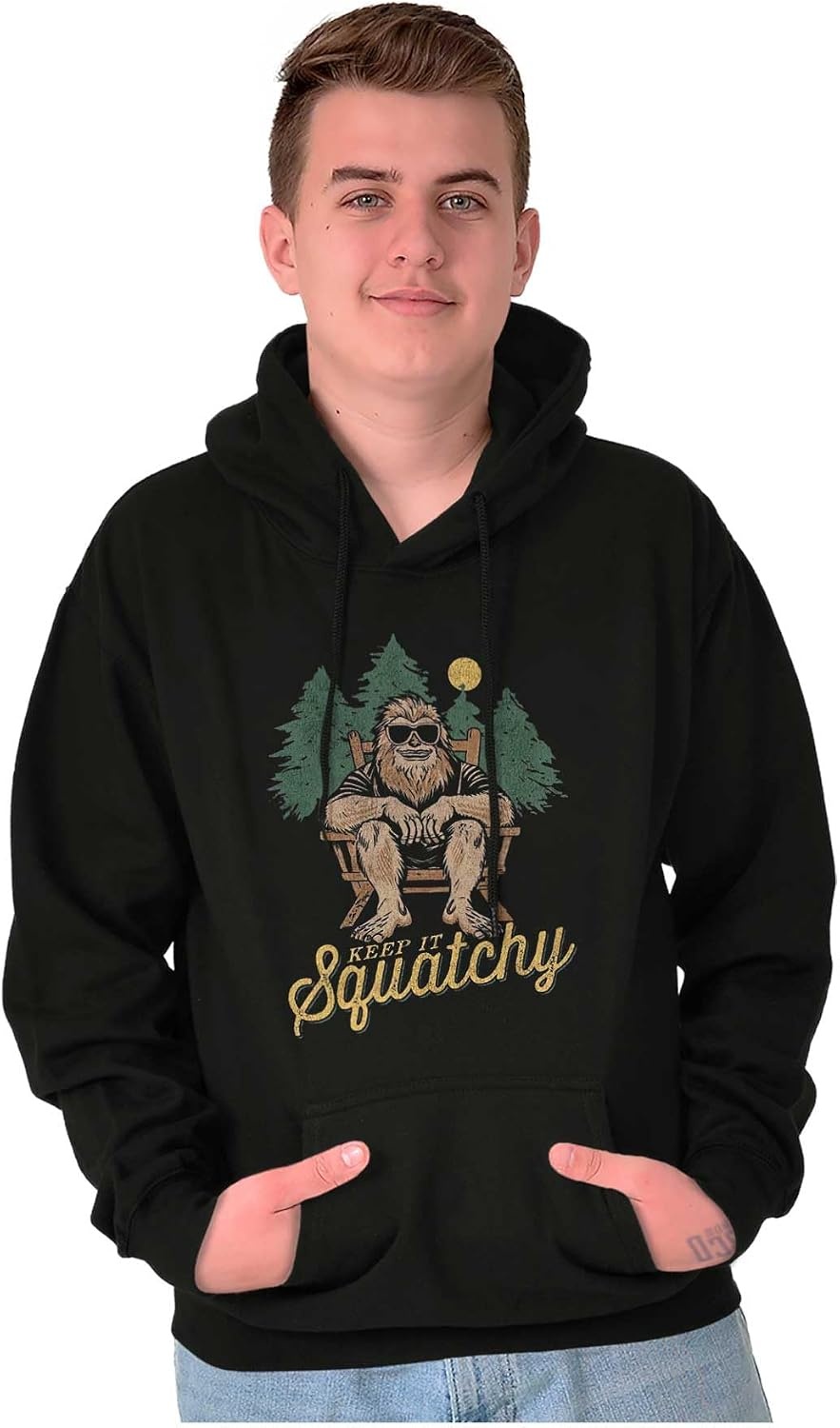 image:imageBrisco Brands Funny Bigfoot Keep It Squatchy Hoodie Sweatshirt Women MenBlack