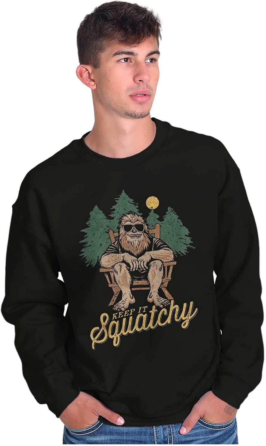 image:imageBrisco Brands Funny Bigfoot Keep It Squatchy Sweatshirt for Men or WomenBlack