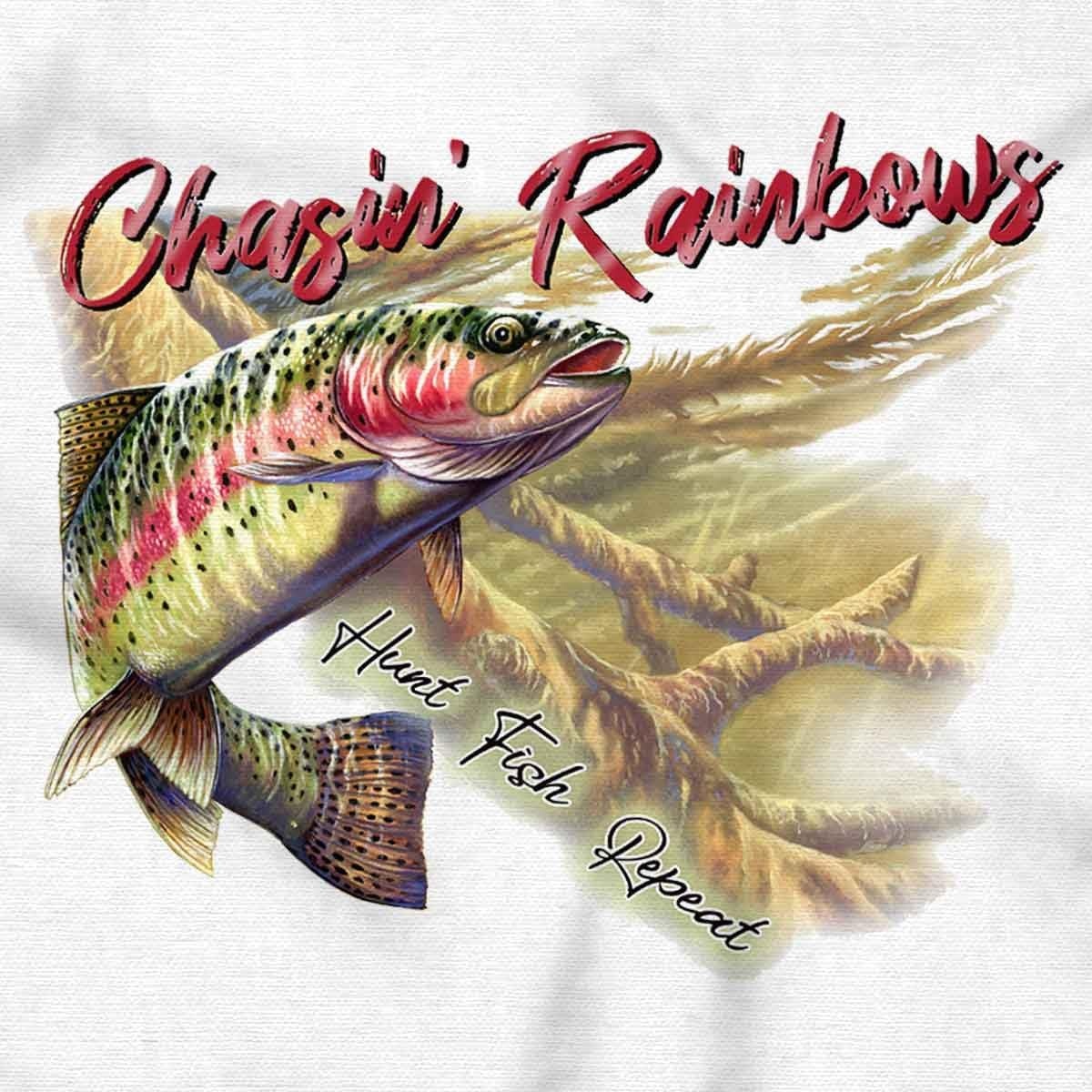 image:imageBrisco Brands Funny Fishing Chasin Rainbows Pun Baby Romper Boys or GirlsWhite
