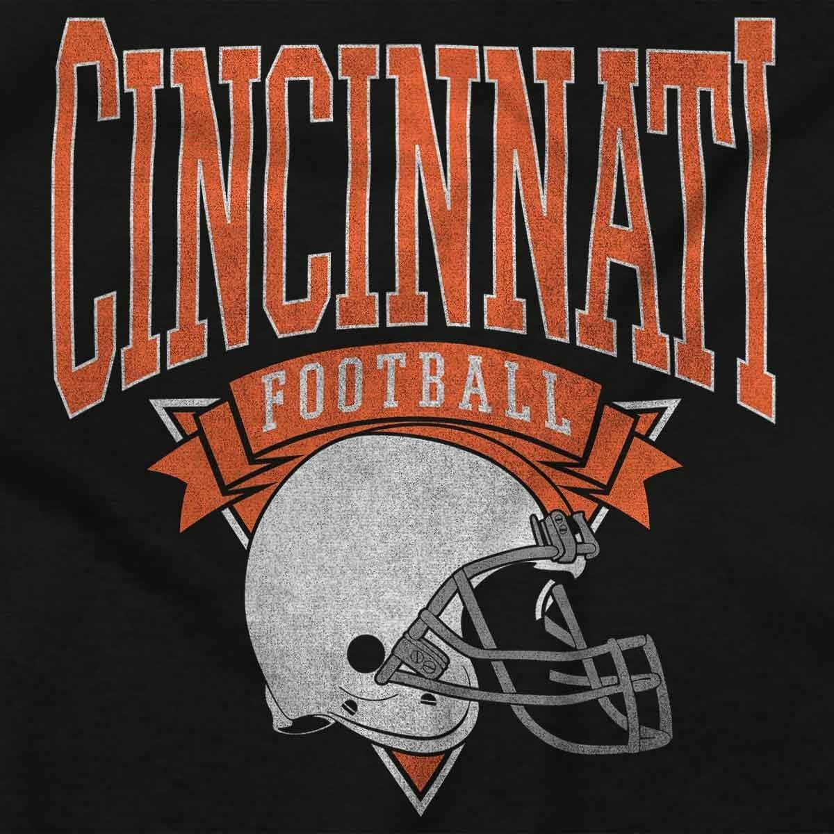 image:imageBrisco Brands Hometown Football Team Fan Helmet Sweatshirt for Men or WomenBlack Cincinnati