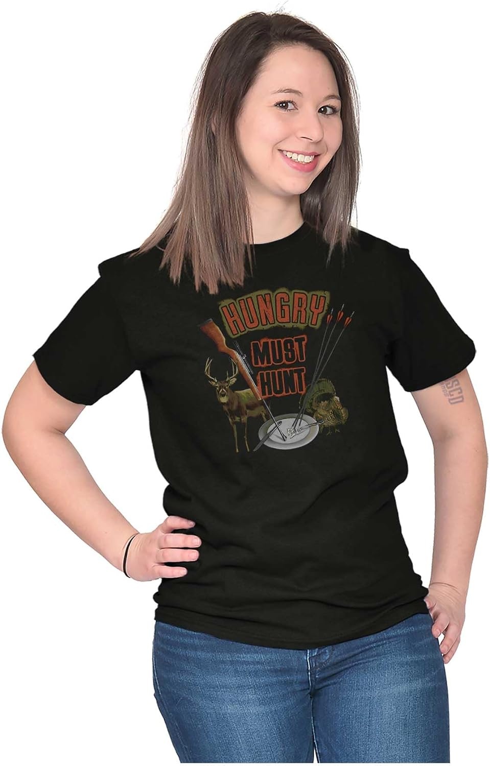 image:imageBrisco Brands Hungry Must Hunt for Food Humor Graphic T Shirt Men or WomenBlack