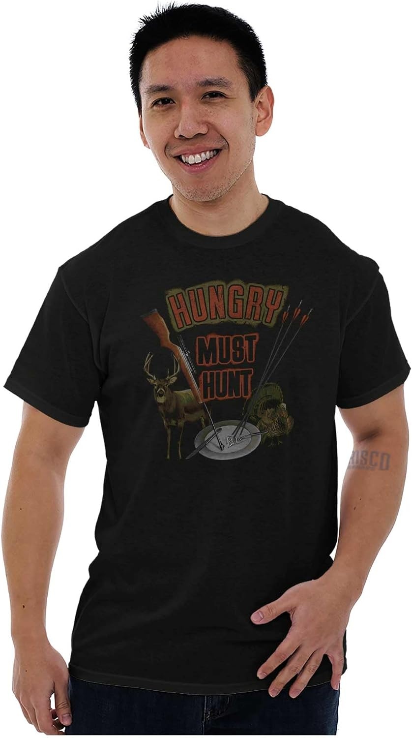 image:imageBrisco Brands Hungry Must Hunt for Food Humor Graphic T Shirt Men or WomenBlack