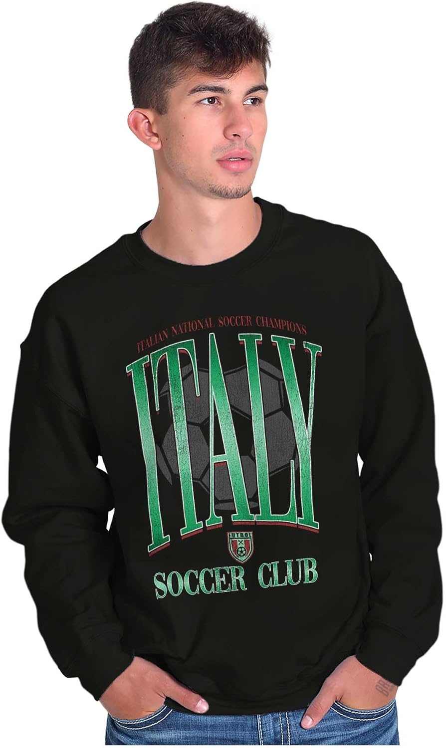 image:imageBrisco Brands Italy National Soccer Club Futbol Sweatshirt for Men or WomenBlack