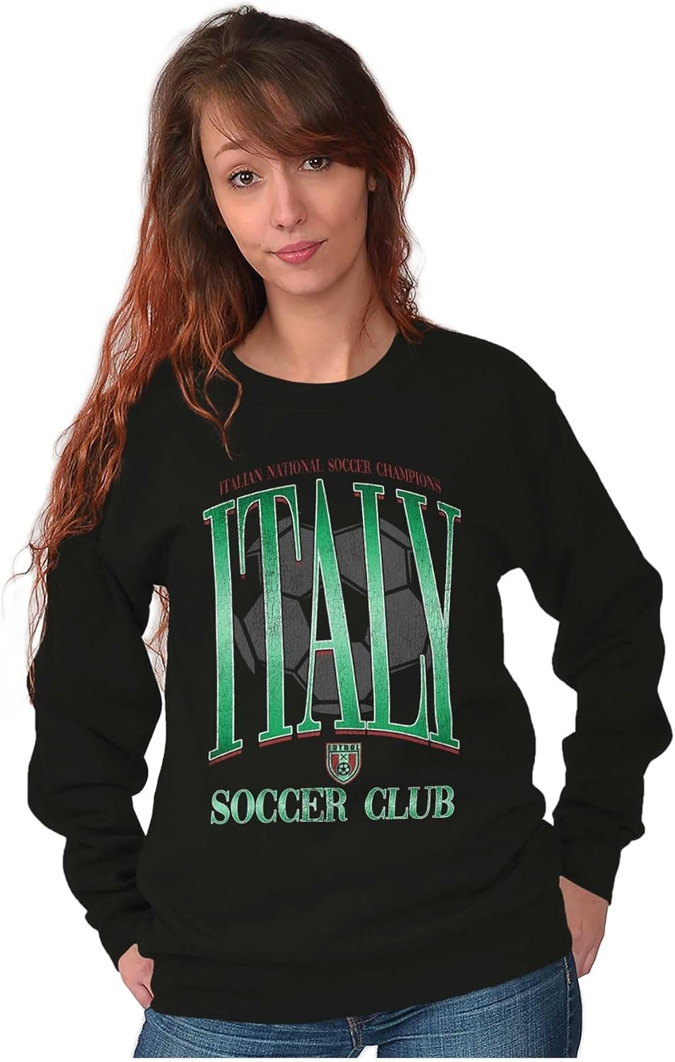 image:imageBrisco Brands Italy National Soccer Club Futbol Sweatshirt for Men or WomenBlack
