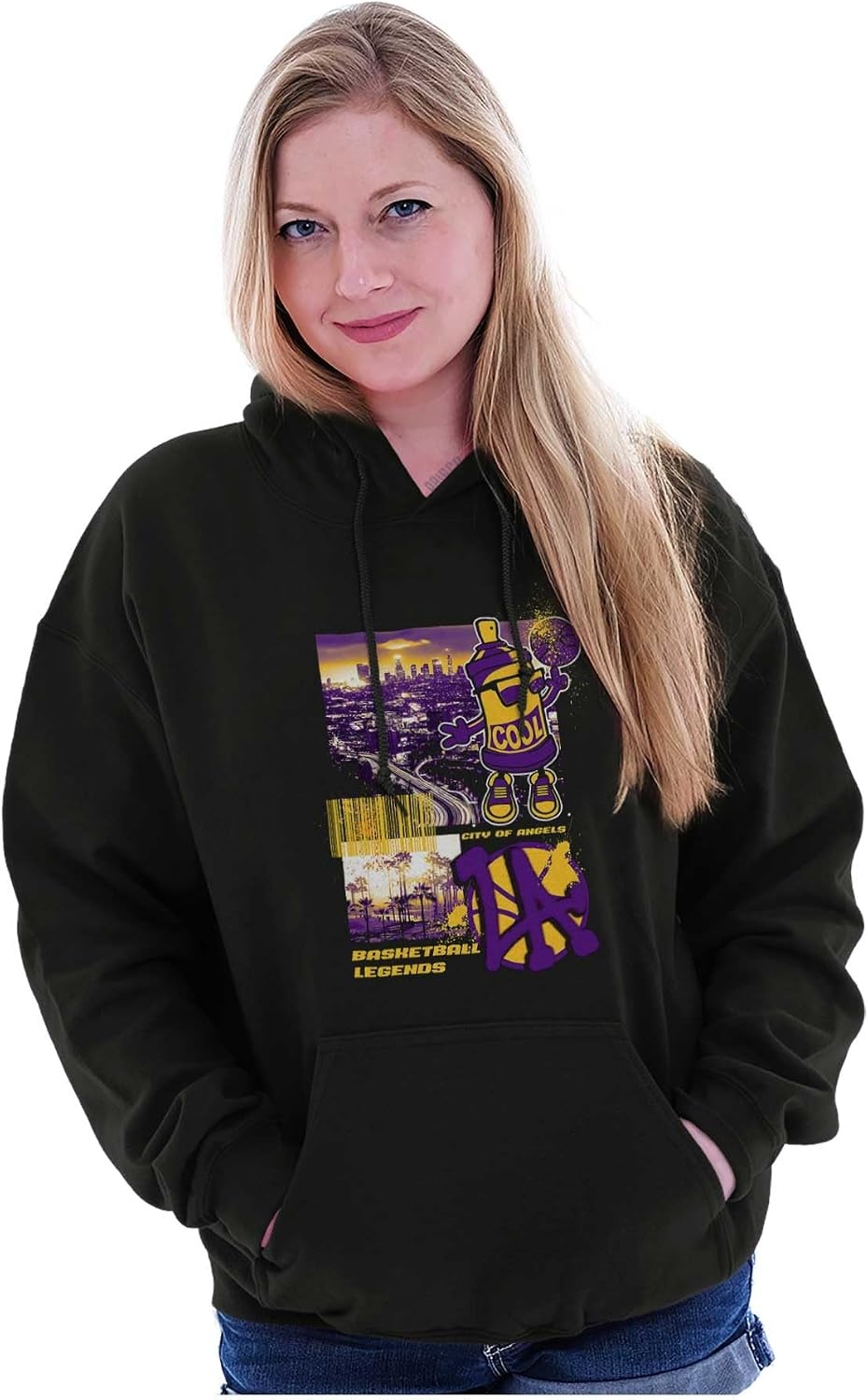 image:imageBrisco Brands Los Angeles Basketball Legends Hoodie Sweatshirt Women MenBlack
