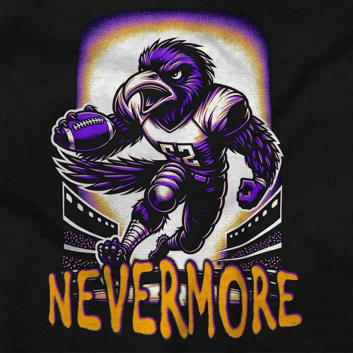 image:imageBrisco Brands Nevermore Raven Football Player Toddler Baby Graphic T ShirtBlack